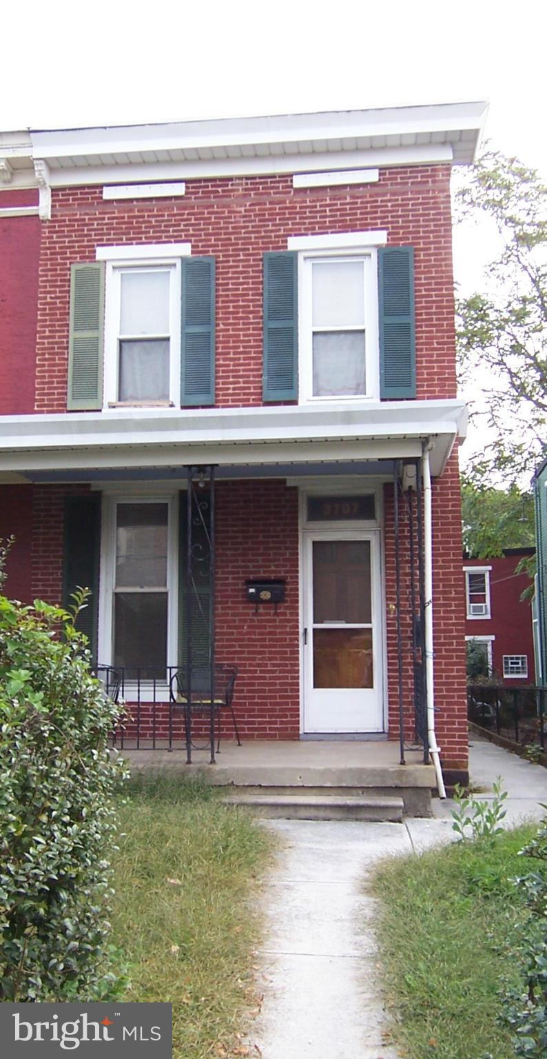 Currently a TWO UNIT property. Each unit w/ kitchen, bath, living, dining, kitchen areas and ONE bedroom. Live in one, rent the other. Subject to existing leases. Unfinished basement accessed from 1st Fl unit. Great opportunity for the "Handy" Buyer or Investor. One block from The Avenue in Hampden. Excellent Rental history. Other Rooms are 2nd Floor Unit- LR, Kitchen. As-Is Addendum Required.