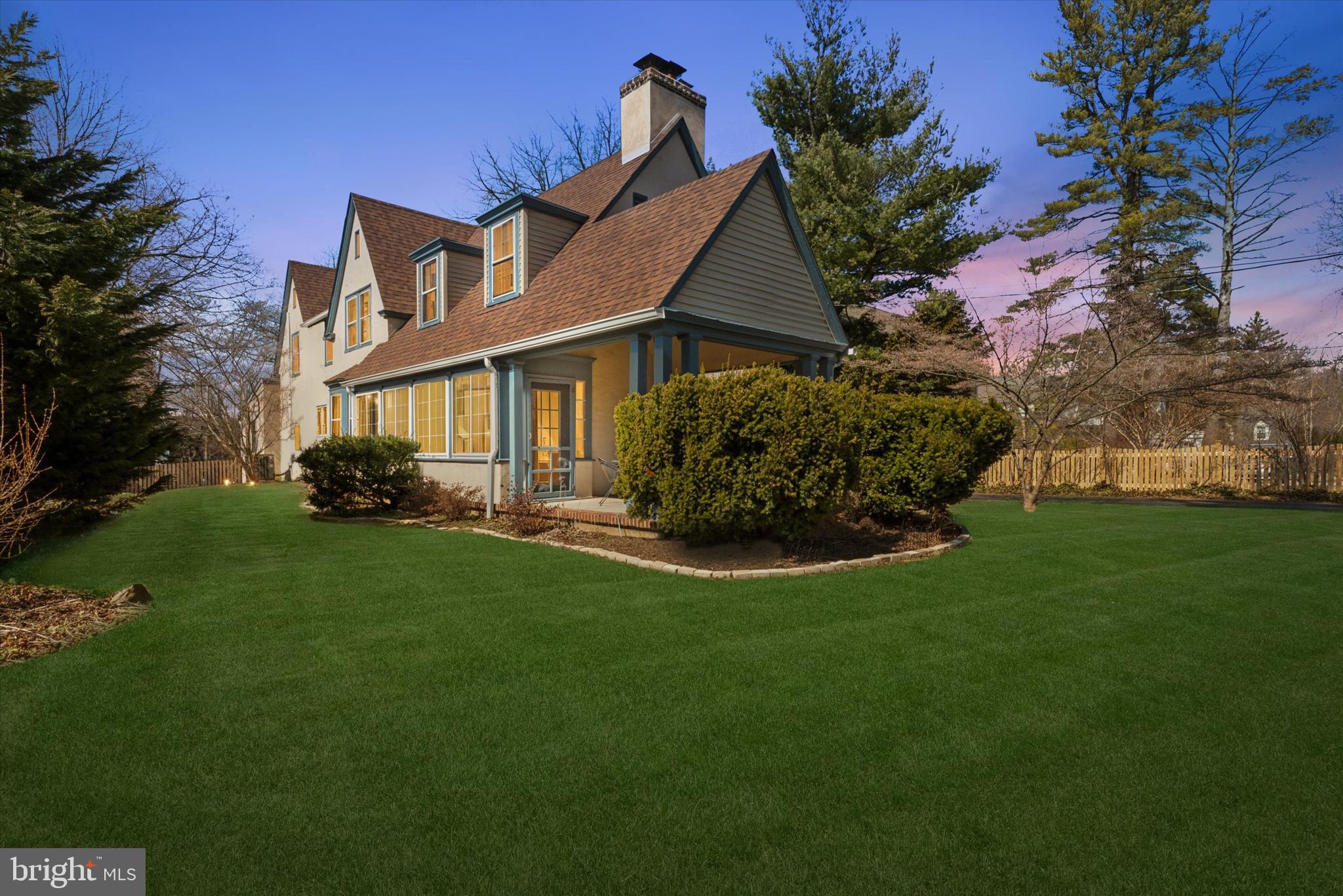 Welcome to a true architectural gem, 48 Old Eagle School Rd!  This charming, Tudor style, 4 bedroom, 2 and 1 half bath home is located in the highly desirable T/E School District with its award winning schools and low taxes.  Entering the residence guests’ eyes are drawn to the main staircase as well as a set of French Doors leading into the formal, but not stuffy, Living Room featuring hardwood floors with a border inlay.  A brick wood burning fireplace is flanked by built in bookshelves that add warmth and character to the room.  Another set of French Doors lead you to a peaceful atrium with expansive windows that bathe the interior with natural sunlight creating a peaceful setting to enjoy your morning coffee. The atrium connects to a covered porch in the front of the house, an ideal setting for relaxed family gatherings.  Adjoining the Living Room is the Dining Room which boasts a large bay window and direct access to a modern kitchen making entertaining a breeze!  The kitchen connects directly to the family room, sports a charming wraparound staircase to the second floor, as well as direct access, via a cozy Mud Room, to the basement and driveway making it the central hub of the house.  The Family room provides a relaxed atmosphere with plenty of room to hang out, watch movies, play board games or read a good book!  Another set of French doors lead to a flagstone patio and fenced in backyard which offers the perfect setting for grilling and alfresco dining.  The flat, expansive backyard offers a lot of possibilities, from playing catch with the kids, installing a playground (or perhaps a pool!) the property lends itself to your creativity.  Back inside, the second floor consists of 4 bedrooms the primary/master and 3 additional, nicely sized bedrooms one of which is currently being utilized as a home office. The rear most/guest bedroom features an en-suite with the master bedroom tucked away at the opposite end of the house.  Finishing off the front half of the second floor is an updated spacious hall bath.  This wonderful property is within walking distance of the Regional Rail, Wayne Farmer’s Market, as well as the shops at the Spread Eagle Village.  It’s close to downtown Wayne as well as the Devon Horse Show grounds and is certainly a must see property on the Main Line!