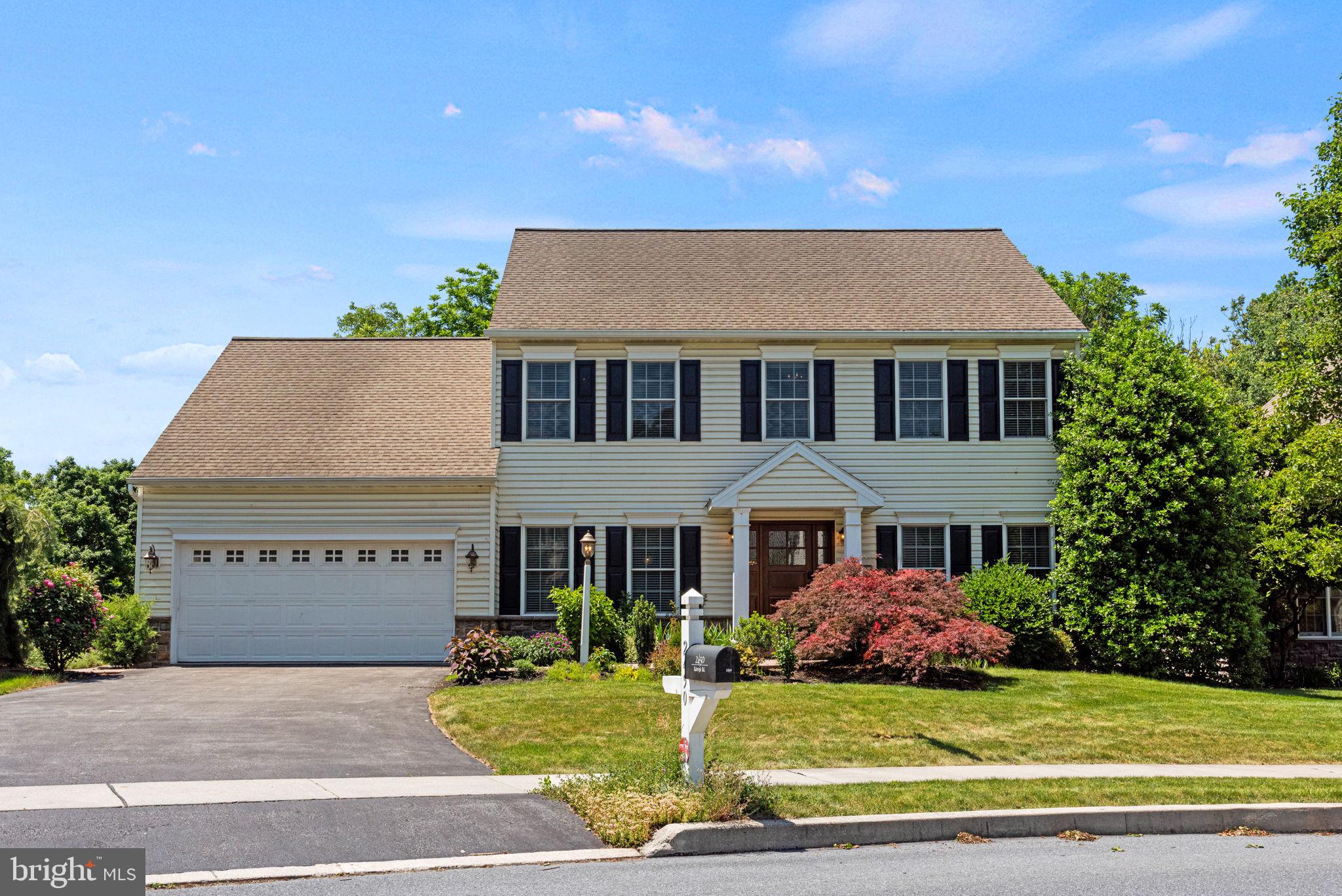 Welcome to 2450 Raleigh Rd—an updated Derry Township home abutting Gelder Park the highly sought-after Southpoint Meadows, with the kind of everyday lifestyle people try to manufacture but rarely find: neighborhood charm, usable outdoor space, direct creek access from the backyard area, and room to actually live. Inside, this home has been thoughtfully improved from top to bottom without losing its warmth. The main level features a new front door with keyless entry, durable new LVP flooring (over original hardwood), updated light fixtures, window treatments, a gas fireplace, and a refreshed kitchen with new tile, quartz countertops, and a granite island. The dining room offers crown molding and updated lighting, while the laundry room includes tile flooring, utility sink, window, top-loading washer, and front-loading dryer. The garage is oversized with two-car parking, extra storage, exterior access, and potential flexibility for additional use. Upstairs, the primary suite offers carpet, ceiling fan, a huge walk-in closet, an adjoining office with built-ins, and a refreshed primary bath with tile shower, soaking tub, updated lighting, and **heated tile floors**. Two additional bedrooms, a full hall bath with double sinks, and an updated staircase complete the upper level. The finished walkout lower level adds major living value; the owner added LVP flooring, a new full bath, wet bar, and extra bedroom/flex room. The basement also has under-stair storage and a large unfinished storage area with radon mitigation system, drain, gas hot water heater, and high-efficiency gas HVAC (new in 2020). Outside, enjoy a newer Trex deck, stairs to the lower level, concrete patio, electric pet fence, and the rare feeling of having your own tucked-away retreat just minutes from everything Hershey offers. Tour during the Open House on Saturday, June 13 from 3–5 PM. This is a Relo, so response to offers may take several business days.
