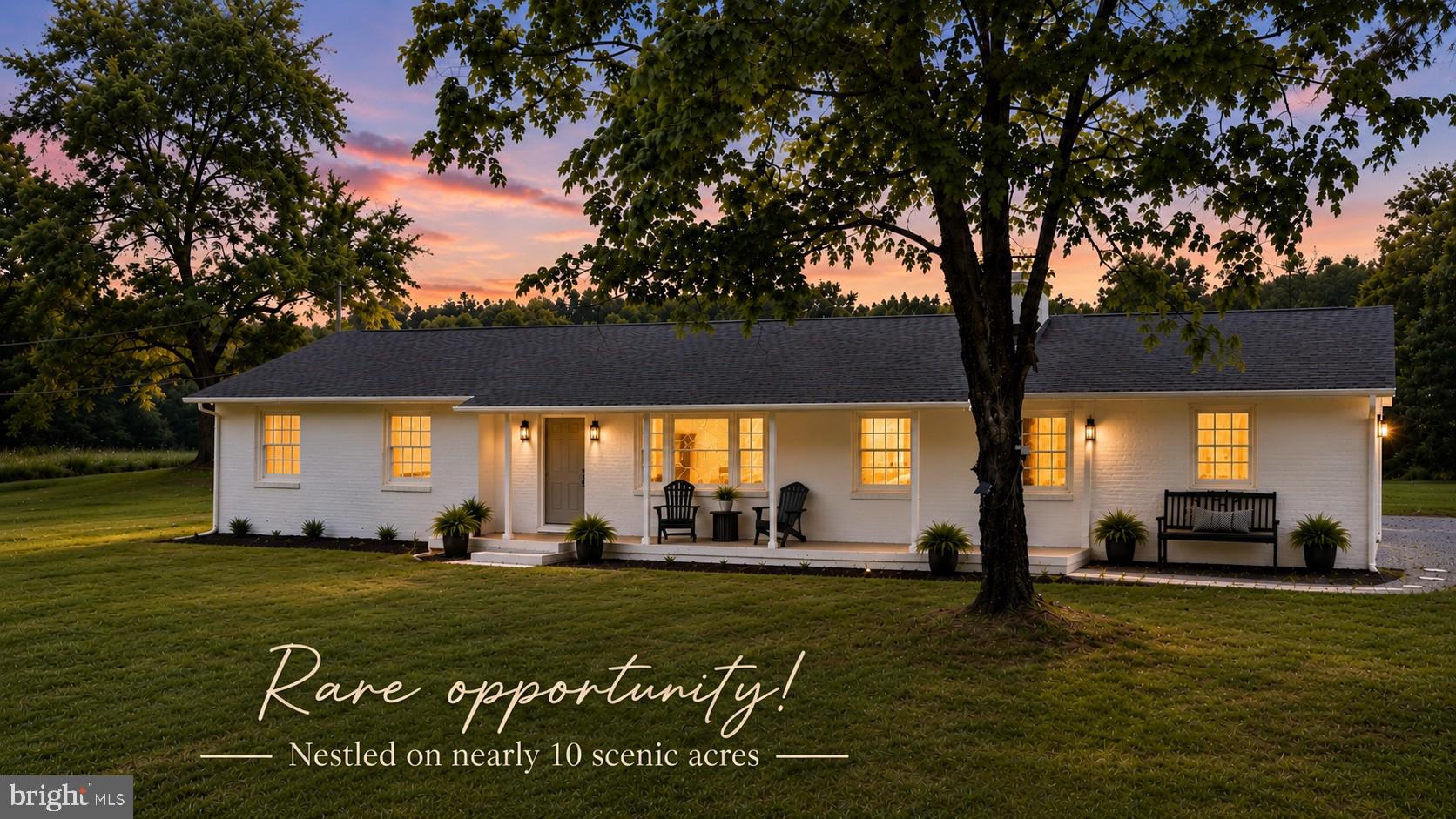 Rare opportunity! Nestled on nearly 10 scenic acres in the heart of Fauquier County, this smartly updated 2-level rambler offers the perfect blend of peaceful country living and modern convenience. Designed for comfortable one-level living, this move-in-ready home features 4 bedrooms, an attached 2-car garage, and an unfinished basement offering abundant storage or endless possibilities for future expansion.
Whether you dream of gardening, homesteading, creating your own hobby farm, bringing your horses, or simply enjoying wide-open space and exceptional privacy, this property offers the flexibility to create the lifestyle you've always envisioned. The nearly 10 acres provide ample room for outdoor recreation, barns, workshops, additional outbuildings, gardens, livestock, or your own private country retreat. Thoughtful updates throughout provide modern comfort while still allowing room to personalize the property. Recent improvements include a new roof, HVAC system, flooring, countertops, soft-close cabinetry and vanities, stainless steel appliances, and a freshly painted exterior. The lower level provides incredible flexibility with abundant storage space and room to expand, making it ideal for a future recreation room, workshop, home gym, hobby area, or additional living space. Conveniently located just minutes from Routes 17, 15, and 29, you'll enjoy easy access to Warrenton, Culpeper, Fredericksburg, shopping, and dining. No HOA. With nearly 10 scenic acres, this exceptional property offers the freedom and versatility that are increasingly hard to find. Whether you're looking for a full-time residence, a hobby farm, equestrian potential, or simply a peaceful escape with room to grow, this is a rare opportunity you won't want to miss. Some photos have been virtually staged to help showcase the home's layout, scale, and design possibilities. Furniture and décor shown are for illustrative purposes only.