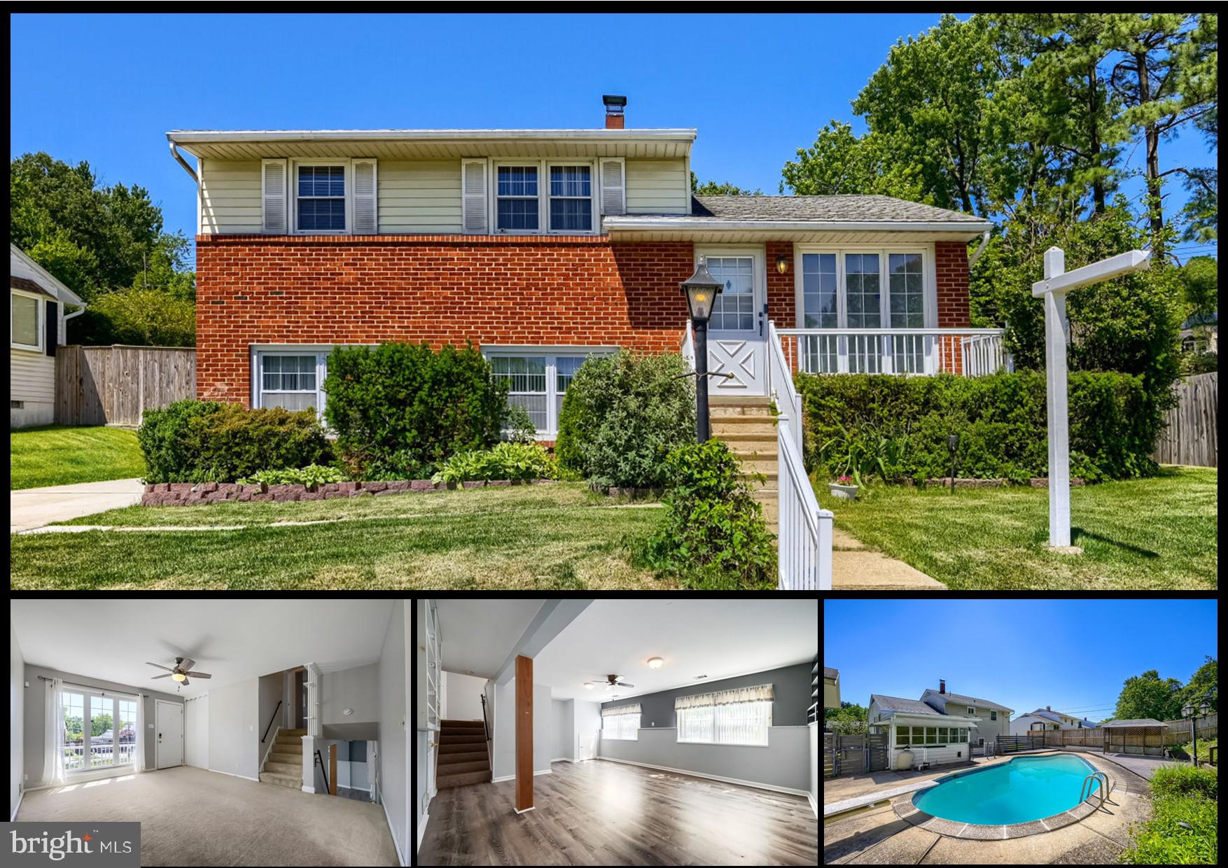 OPEN HOUSE SUNDAY 6/7/2026 - Rarely available split level home for sale, in the desirable Carney community of Glenside Park.   Eat-in kitchen with granite countertops, under-cabinet lightening, ceramic tile backsplash.  Fully renovated bathroom with ceramic wall tiles.  Wood floors in the bedrooms, replacement windows and freshly painted throughout.  Fully finished lower level family room with brand new luxury vinyl plank flooring, adjacent bathroom, laundry room and workshop / storage room.  Awesome rear addition 3 season sunroom overlooking the in-ground swimming pool.  Pool house / shed and separate gazebo.  Concrete patio and maintenance-free decking surrounding the pool, allowing for ample outdoor furniture  and sun bathing.  The entire backyard is fully fenced in, and the pool area backs up to privacy and trees.  Driveway parking for 2 vehicles!   Recently updated heating  system, a/c system and water heater.  Just a short drive to I-695 and I-95 and super convenient to White Marsh town center, The Avenue, restaurants and more.