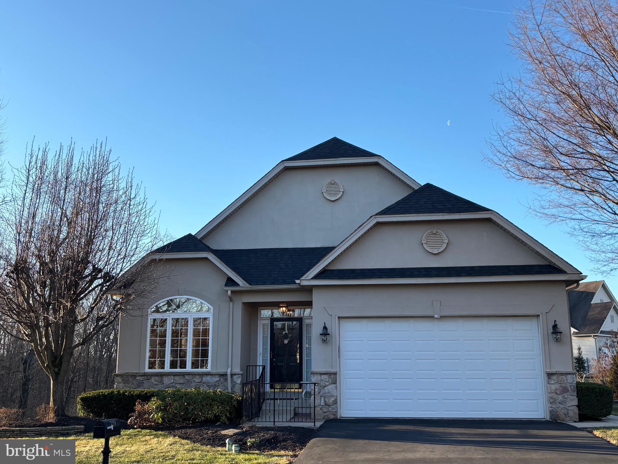 Large 3 bedrooms 2 full bath located in the  highly  desired Kingsfield 55+ community! 
This Ranch style Barclay model home features two large first floor Bedrooms  offering plenty of closet  space with a master bathroom that has a jetted tub as well as a shower in the master bath.
 Large eat in kitchen w/ island and plenty of cabinet space plus pantry.
Huge living room, great dinning room  which leads out to the newer deck with a remote operated awning.This lovely home features an open and airy floor plan w/ lots of natural light. (designer blinds included).
 The first floor laundry leads out to the attached  large two car garage with a new upgraded rubber flooring and shelving.
 The third bedroom suite has an office/bonus room study. Full finished  walk out  basement  that leads to the ground level patio w/spacious  back yard and a great view.
Two large storage rooms whole house vacuum newer air-conditioning system.Newer roof, outside railings. One of the best lots in Kingsfield with panoramic views of the huge back front and side yard. (The walk out basement  leads to the patio and an upper deck with a remote controlled awning to block out sun).The back yard is one of the most desired lots in the development next to the gazebo, a view of the stream plus walking trails. Come see this home today 8 am to 8 pm daily.