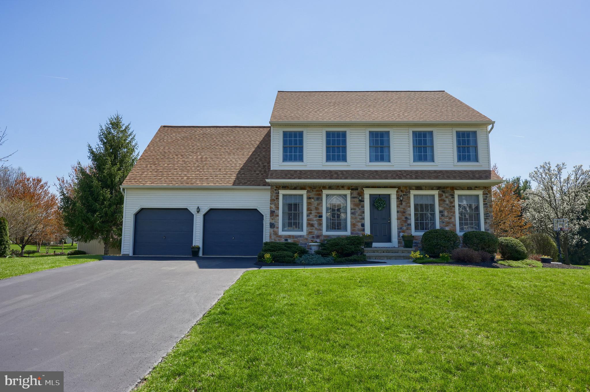 Welcome to this beautifully maintained 4-bedroom home located in the desirable Bachman Run community of Manheim Township. Featuring an open floor plan, the first floor boasts gorgeous hardwood floors and a spacious eat-in kitchen. Enjoy added functionality with laundry room cabinetry extending to the ceiling. The primary suite offers a walk-in closet, dual vanities, and a relaxing Jacuzzi tub. A finished daylight basement provides additional living space and abundant storage, complemented by an oversized 2-car garage. Step outside to a large deck overlooking a generous backyard—perfect for entertaining. All this in a convenient location close to shopping, dining, and major routes!