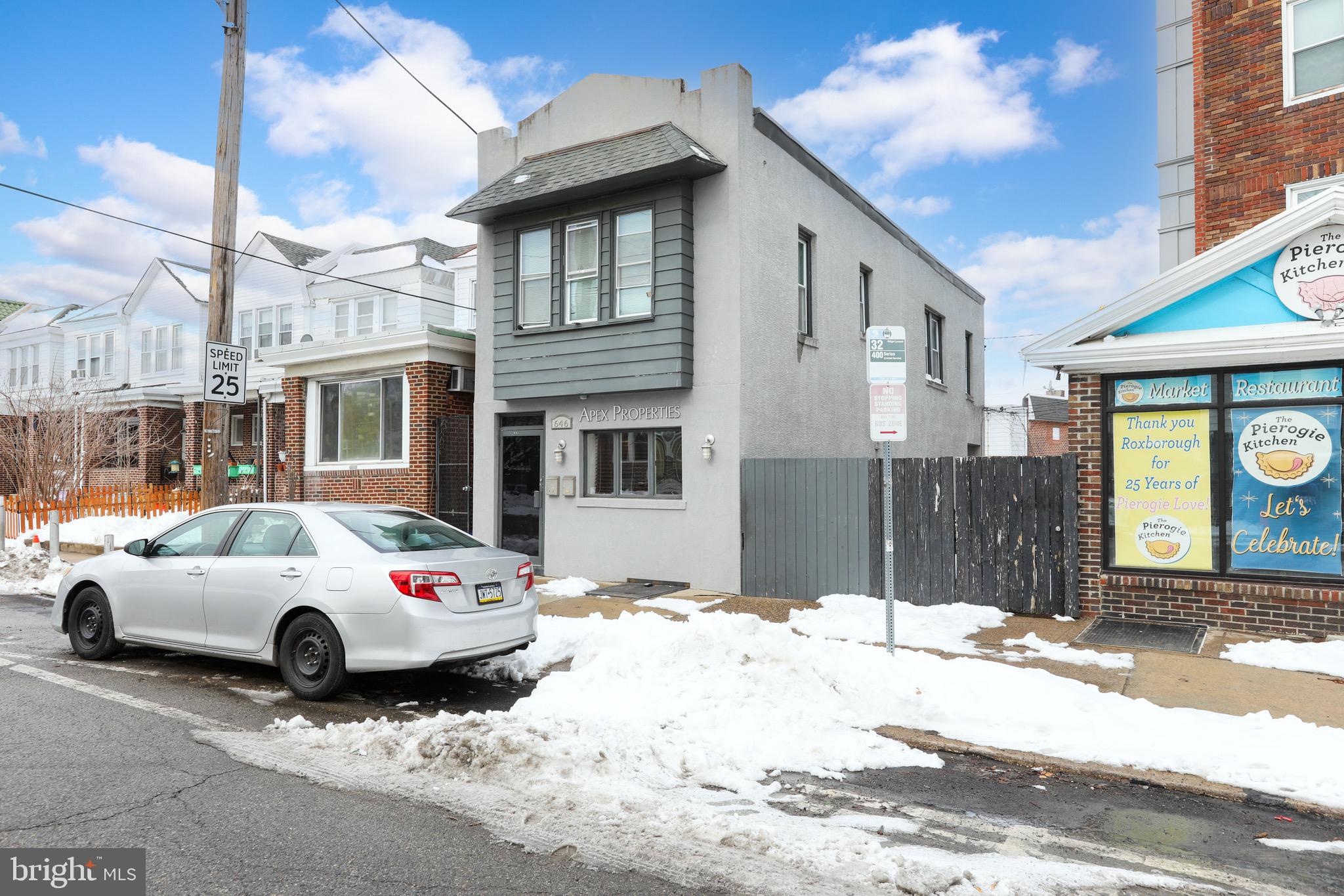 Located in the heart of Roxborough, this well-maintained mixed-use property offers the perfect blend of commercial functionality and residential income. Whether you're an entrepreneur looking to operate your own business or an investor seeking steady cash flow, this property checks all the boxes. The ground level is currently configured as a professional office, making it ideal for a variety of uses such as: Professional services (insurance, legal, accounting), retail or boutique storefront, creative studio or consulting space! The layout provides functional workspace and excellent street visibility. Upstairs features a 2-bedroom, 1-bath apartment that is currently tenant-occupied, providing immediate rental income. Some investment highlights to consider: Mixed-use zoning, income-producing residential unit, strong rental demand in Roxborough, flexible commercial space, great visibility and accessibility, and it is turnkey. Situated in the vibrant Roxborough section of Philadelphia, the property enjoys a neighborhood feel with city convenience. Close proximity to public transportation, major roadways, shopping, and dining enhances both residential and commercial appeal. Schedule your showing today!