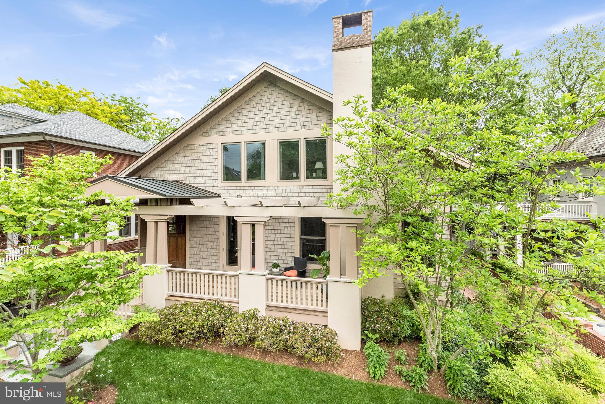 Murray Hill at its finest. Newly built in 2007 and designed as a modern take on an Arts and Crafts style bungalow, the attention to detail and exquisite execution are unmatched. Designed for the light, the large windows, wide hallways and openings that lead to each room, leave the feeling of spaciousness and perfect scale. Hardwood floors throughout, granite, marble, SubZero, Gagganeau, Bosch, Rumford fireplace, built-ins, paneled, oversized wood doors and IPE floors are all buzz words for high-end, fine finishes and all are found in this home.The owner enjoys cooking and you can tell by the kitchen design. Great work space but also a fun gathering spot. The granite topped island functions well from either side of the counter and houses storage spaces that are not readily noticed but are useful. The appliances are high end and the honed marble countertops are set against a glass tile backsplash. The adjacent Dining Area is convenient with enough space for a large table to seat 8+. The Screened Porch with IPE flooring is easily accessed through French Doors, another great place to gather or dine.The Library, across the hall from the Kitchen, can also be accessed from the inviting foyer through stained glass doors with wood frames. Built-ins define this room but this flexible space could be another dining area or more family/living room space. Entering the Living Room through an arched opening notice the moldings and special mantle that surrounds the Rumford fireplace. The Den is nicely situated in a more private spot and could be a main floor bedroom with a full bathroom close by.Upstairs there are 3 bedrooms and 2 full bathrooms, plus a large laundry room with sink and built ins. The Master Bedroom has a private deck overlooking the nicely landscaped back yard with mature plantings and trees. The Master Bathroom is spa-like, spacious and very beautiful double sinks, shower, separate tub, radiant heated floor and a walk-in closet with built-ins. The other 2 bedrooms are spacious with walk in closets and there is a special  fort  for additional storage or play area .it s been used for the grandkids and it s adorable.