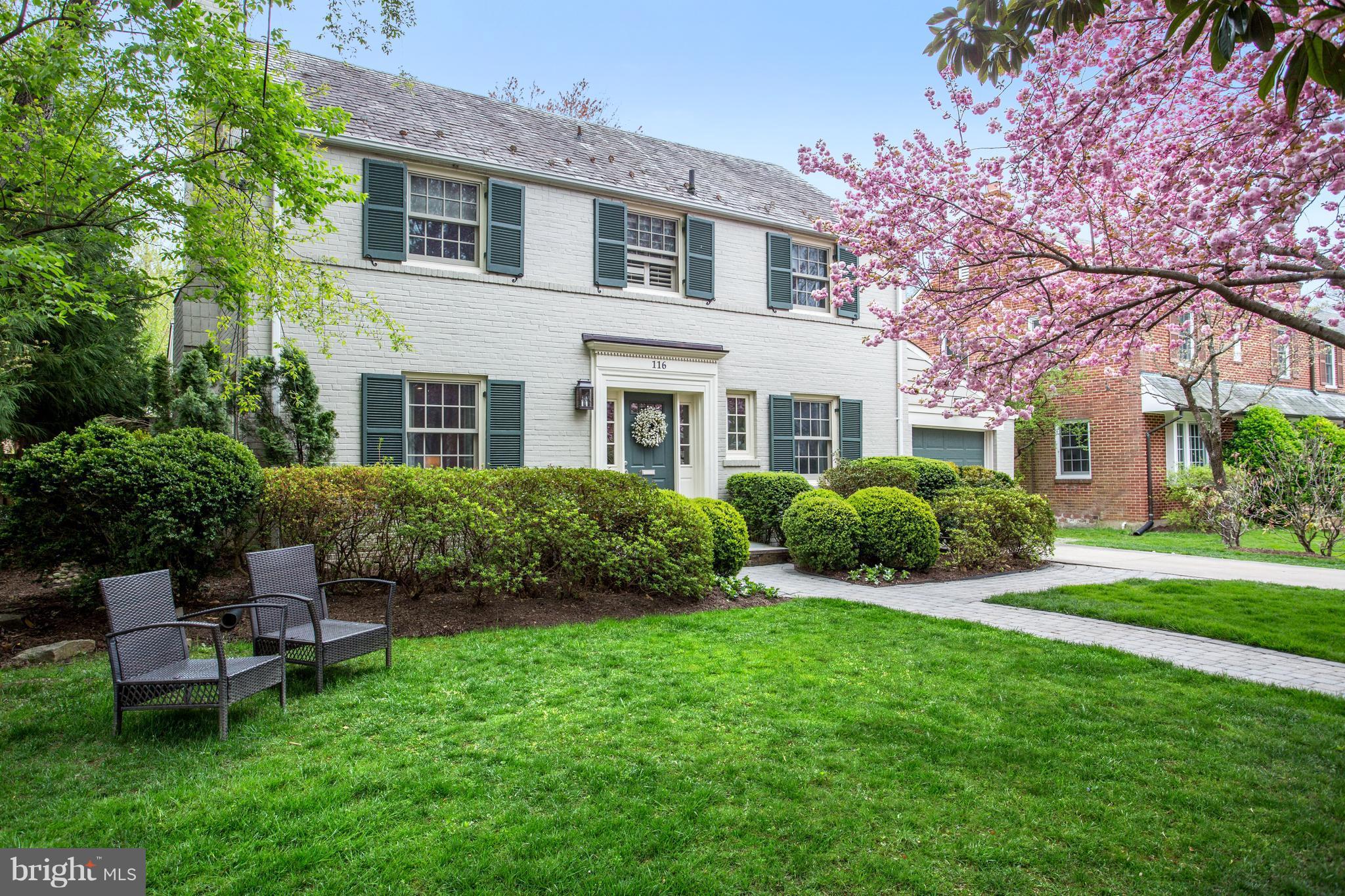 Fabulous Colonial on one of the best streets in the Village! Expanded & renovated! Elegant Living rm w/ fireplace, large separate Dining room, office, spacious Family room adjacent to huge gourmet kitchen, butler's area, entertaining patio and level backyard!  Roomy MB with en-suite bath, plus 2 more bedrooms and full Bath.  Inviting lower level game/tv rm, 1 Car Gar, & More!!