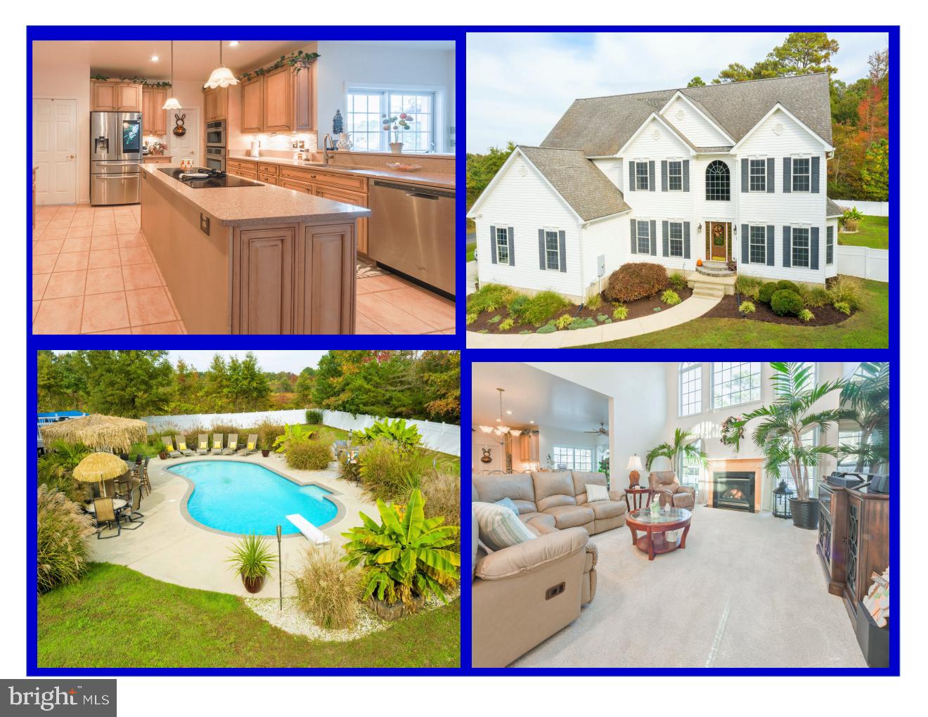 No need to travel to the Beach...Here is your own Custom-Built, private oasis/entertainment spot right here on Kent Island! From the at-Home Theater, gorgeous 2-story Family room, to the Pool, Hot Tub and Tiki Bar/Grill station complete with TV stand, you won't be disappointed. Can you hear the island music?  More than enough space includes 5 bedrooms, 3 and 2 half baths, full finished basement including pool table, Master featuring it's own 3-sided fireplace and two walk-in closets, luxurious bath includes soaking tub, large shower & double sinks. An amazing kitchen to accommodate your every need. Central Vac and 3-Car Garage.  Hurry and make this lovely house your home and enjoy all it has to offer for many years to come! Winter waterview of the Chesapeake Bay.  Public water & sewer with NO assessment and NO HOA!!