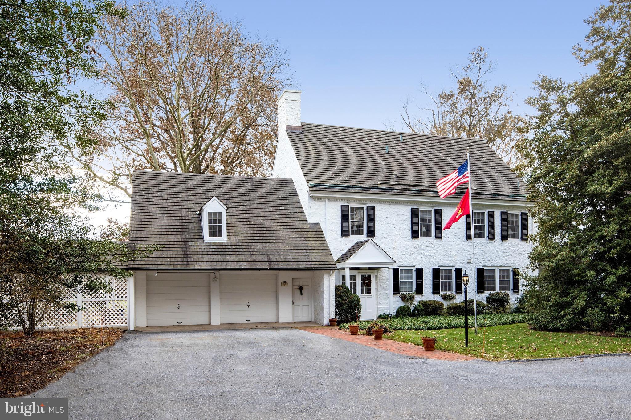 Weyhill Circle boasts the coveted charms of Old Saucon, in an enclave of eight lovely homes, embraced by 22 acres of meticulously tended grounds and panoramic views. This distinctive neighborhood is graced with mature trees and manicured lawns and is within walking distance to the Weyhill Golf Course - all within the private roads of the Saucon Valley Country Club.  This exceptional home is tucked away at the end of the road, in a location that invites to you linger and enjoy the beauty of the environment and its exquisite serenity.There is a wonderful flow for entertaining in the large and gracious interior.  The living room, with formal fireplace, has a rounded window wall that frames the pastoral and protected views. French doors from the living room open to the bluestone terrace surrounded by lovely gardens. Adjacent, the den, with built in bookcases and equal views, opens to a covered patio.  A stunning formal dining room is finely detailed and boasts room for grand parties, opening to the kitchen, butler s pantry and breakfast room. Hardwood floors enhance most rooms while an elevator accesses all three levels.On the second floor there are four en suite bedrooms and an open landing with a second floor laundry closet. Of the four bedrooms, two are master suites with generous proportions, and one has expansive bookcases with a hall of additional closets and attic storage.  Rarely does a home offer such sophisticated ease of living.  The classic interior creates an elegant atmosphere in which to live and entertain, surrounded by an outside environment that invites you, daily, to walk the acreage and private roads.