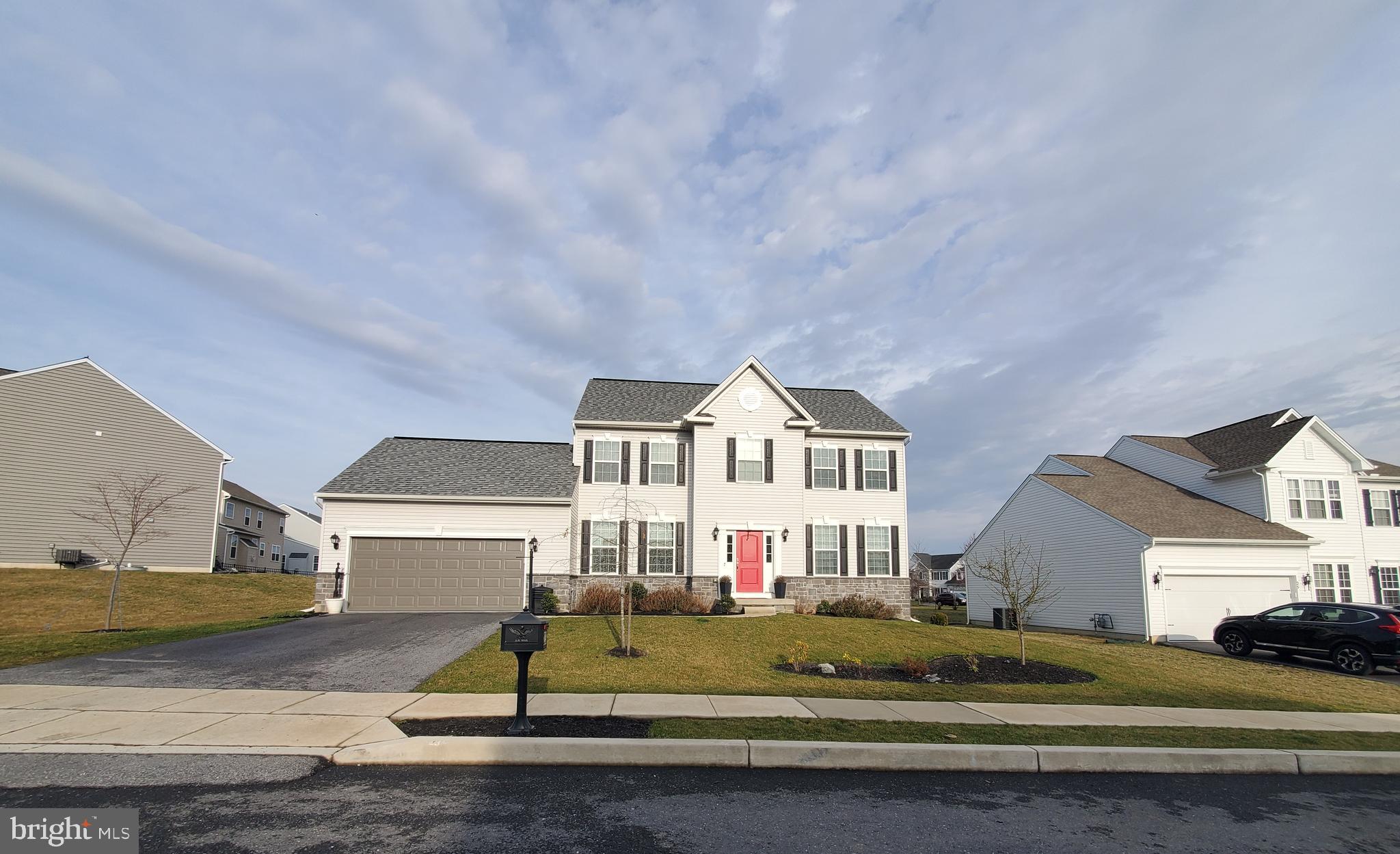Don't miss out on this beautiful home in a highly sought after neighborhood in Silver Spring Township.  First floor features office, formal dining room, family room, one half bath and lovely kitchen with large center island and pantry.  Nine foot ceilings throughout the first floor.  Second floor has lovely primary suite with a large walk-in closet and dual vanities in the primary bath. Three additional bedrooms, full bath  and laundry room finish out the second level.  Finished lower level with large family room, full bath and possible 5th bedroom or office. Nicely laid out interior creates a cozy space to call home. The lot features a large flat, fenced in rear yard, nicely landscaped with stamped concrete patio, fire pit and shed.  Walking distance to the township nature preserve trails, which run along the creek.  Close to major highways, schools and shopping!  Schedule your private showing today!