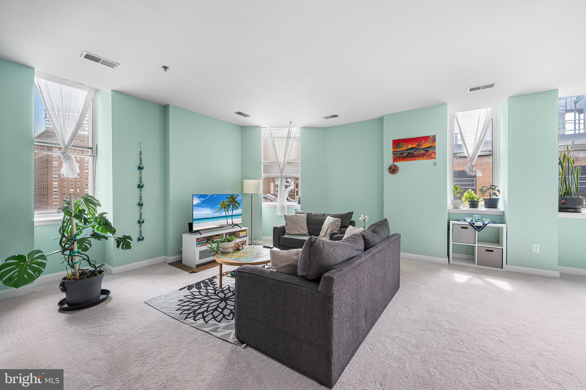 Live in the heart of the city in this oversized one-bedroom, one-bath corner residence, filled with natural light from expansive windows and enhanced by three brand-new windows throughout the home. Privately situated behind a separate entry shared with just one neighboring unit, this apartment offers a rare sense of peace and quiet in the middle of downtown living.

The spacious open-concept living and dining area is ideal for both everyday living and entertaining, while the generously sized bedroom with ensuite bath provides a comfortable private retreat. Shared laundry facilities are conveniently located on every floor.

Residents enjoy premium building amenities including a fitness center, 24/7 door service, and elevator access to the 7th floor, where stunning city views await.

Perfectly positioned directly across from Jefferson Hospital, this home is ideal for medical professionals, commuters, or anyone seeking a vibrant urban lifestyle. Enjoy being just steps from neighborhood favorites like MOM’s Organic Market and Middle Child, along with iconic cultural destinations including Independence Hall and Kimmel Center for the Performing Arts. Move in ready, just bring your bags!
