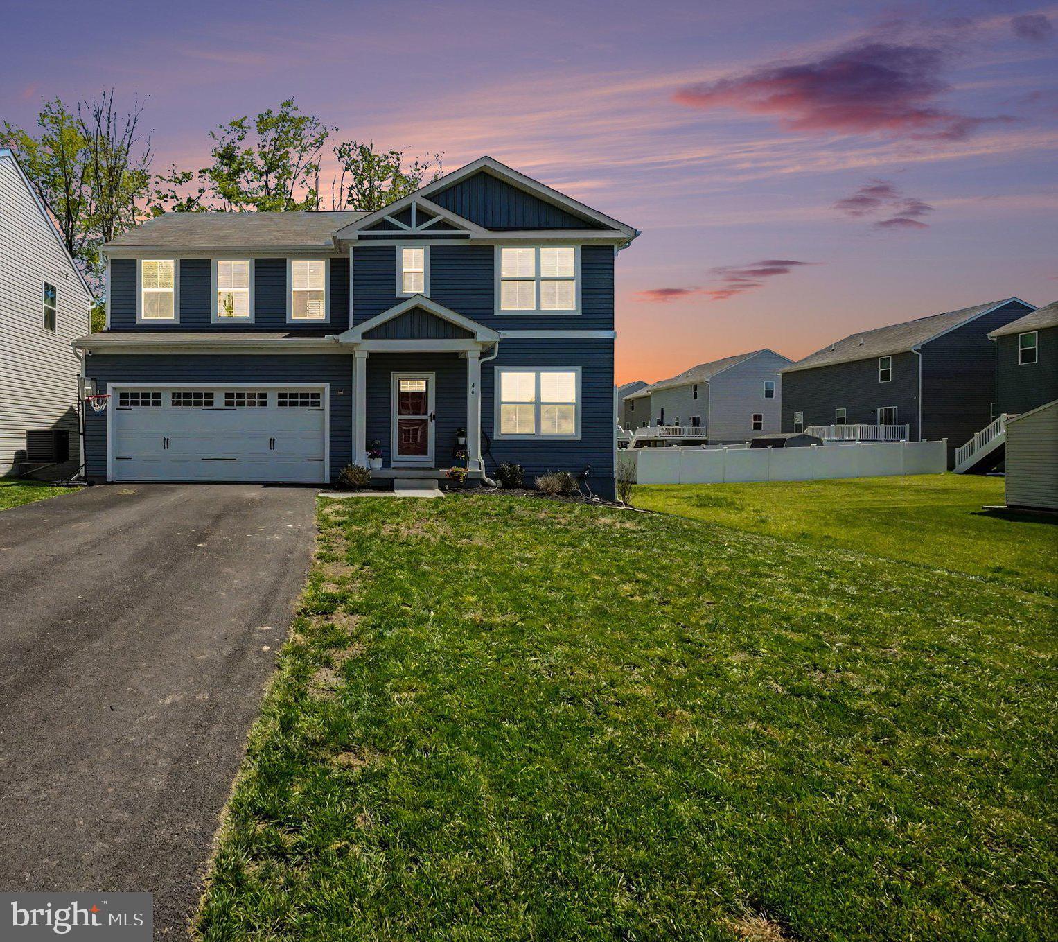 Welcome to 46 Goldspire Drive—schedule your private tour today and experience this stunning 5-bedroom, 3-bath home, just 2 years young!
Perfectly situated on a desirable flag lot, this property offers added privacy set back from the main road. Step inside to a bright and open floor plan featuring a spacious living room, dining area, and a beautifully designed kitchen complete with quartz countertops, stylish cabinetry, and ample space for entertaining.
The main level also includes a convenient home office and a full bedroom—ideal for guests or multi-generational living. Upstairs, you’ll find four additional generously sized bedrooms, a versatile loft area, and the ease of upper-level laundry.
Outside, enjoy a 2-car garage equipped with an EV charger, along with bonus features like a trampoline and playground equipment—perfect for making the most of your outdoor space.
Why wait for new construction when you can have it all now—without the wait or premium price?
Residents enjoy access to fantastic community amenities including a pool, clubhouse, playground, and dog park. Located in the charming town of North East, you’re just minutes from local shops, restaurants, parks, and marinas—and conveniently within an hour of Baltimore, Lancaster, and Southern New Jersey.
Don’t miss your chance to call this incredible property home!