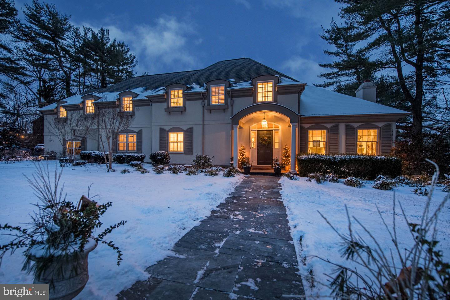 JUST AVAILABLE! Stunning French-country home situated on a four plus acre picturesque lot on one of Chadds Ford's most bucolic and coveted addresses. The home has an enchanting curb-side presence, complete with meandering driveway, mature landscaping, welcoming front entry and arched windows. The exterior offers extensive outdoor living spaces, perfect for peaceful retreats & relaxation or grand-scale entertaining venue including covered porch accented by wood-burning fireplace, flagstone terrace, and a second-floor private balcony with newer mahogany decking, all offering eye-catching vistas. The interior is equally remarkable with a unique blend of charm, warmth, understated elegance and functionality. Welcoming Foyer features a large area with open views to multiple rooms accented by a gracious turned staircase. Living Room features a gas fireplace, a wall of built-ins with hideaway TV mount, three exposures of windows/doors with access to flagstone terrace. Lovely Formal Dining Room highlighted by illuminated built-ins, window bench and designer wallcovering. Large eat-in Kitchen offers custom 42" cabinetry, oversized island, newer wet/coffee bar highlighted by wall sconces, soapstone countertops and includes Scotsman ice maker and beverage refrigerator. Enjoy breakfast area with doors accessing patio, Commercial-grade gas cooking, newer Zephyr blower, Sub-Zero built-in refrigerator, and Bosch dishwasher. Kitchen opens to a step-down Great Room with three exposures of windows/doors, gas fireplace and access to covered porch with wood-burning fireplace. Main level also features a generously sized bedroom with an en suite bath for possible main-floor living arrangement or can serve as ideal accommodations for visiting family and friends. Two powder rooms service the main floor with a well appointed mudroom with built-in cubbies and access to a three-car garage. The second floor features the primary bedroom suite with vaulted ceilings, custom dressing area with shelving, built-in wardrobes, center island, as well as a large outfitted walk-in closet. Oversized en suite bath with radiant heat and an adjacent at-home office or sitting room with access to a private second-story balcony overlooking the grounds complete the suite. There are two additional well sized bedrooms sharing an updated Hall Bath. One of the bedrooms offers a bonus area or possible oversized walk-in closet as well as direct access to attic space. The Laundry Room is also conveniently located on the second floor. The Lower Level has been recently updated and features a large recreation room, newer powder room, bar area, egress window, and two mechanicals rooms with terrific storage spaces. This home is located in award-winning Unionville-Chadds Ford School District, offers easy access to major roadways, including Rtes 1, 202, 52 and 95 as well as endless shopping, dining, outdoor recreational and cultural destinations throughout famed Chester County, most notably the historic Village of Fairville, Longwood Gardens, Brandywine River Museum, Winterthur Museum and Gardens as well as Greenville/Centerville/Wilmington, DE. A truly unparalleled town & country lifestyle awaits the next lucky homeowner!