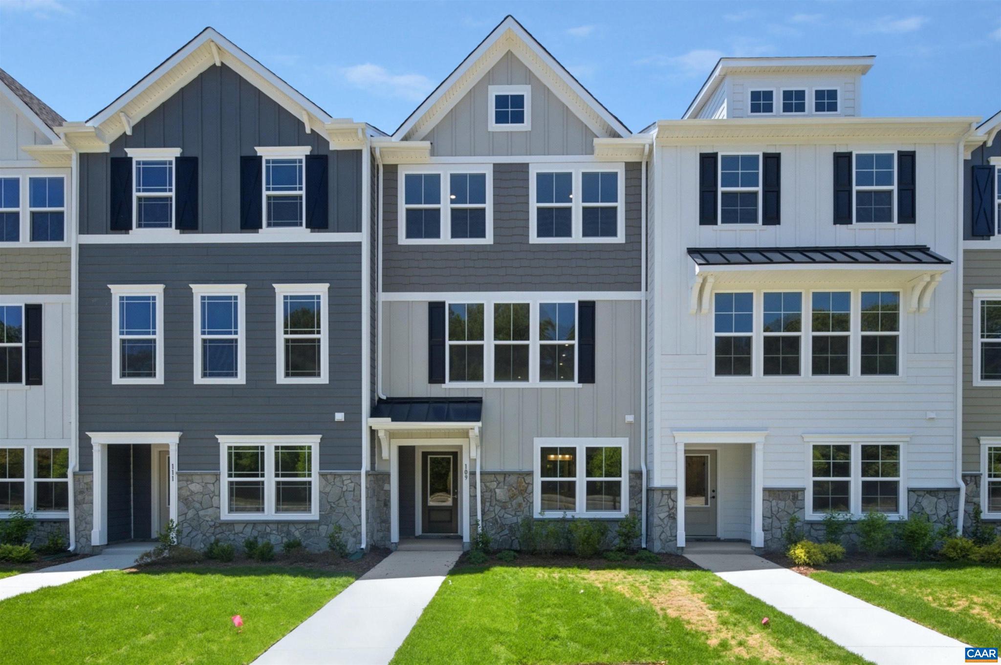 Located in a newly released section of Creekwood Village in Waynesboro, The Dahlia II offers a well-balanced three-level layout with 1,938 finished square feet. This townhome includes three bedrooms, three and a half bathrooms, and an attached 2-car garage. The entry level features a rec room and full bath, ideal for flexible living needs. On the main floor, an open-concept family room connects to a spacious kitchen with an island, pantry, and adjacent dining area, plus a half bath and optional deck. Upstairs, the primary suite includes a private bath and walk-in closet, while two additional bedrooms, a full bath, and laundry round out the top floor. The first homes in this section are estimated for completion in late summer. Creekwood Village offers low-maintenance living in a scenic Shenandoah Valley setting, with convenient access to nearby shopping, dining, and outdoor recreation. Photos shown are of a similar home and may include optional or upgraded features. Late 2026 completion.,Granite Counter,Painted Cabinets,White Cabinets