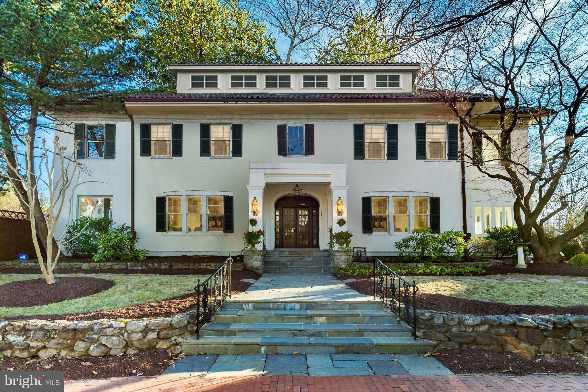 Iconic & much-admired 7,000 sf Cleveland Park residence. Grand-scale rooms with open, airy floor plan and abundant natural light. Large garden with swimming pool, unrivaled privacy, and striking views of the National Cathedral. Tranquil street just steps to schools, shops, & restaurants.
