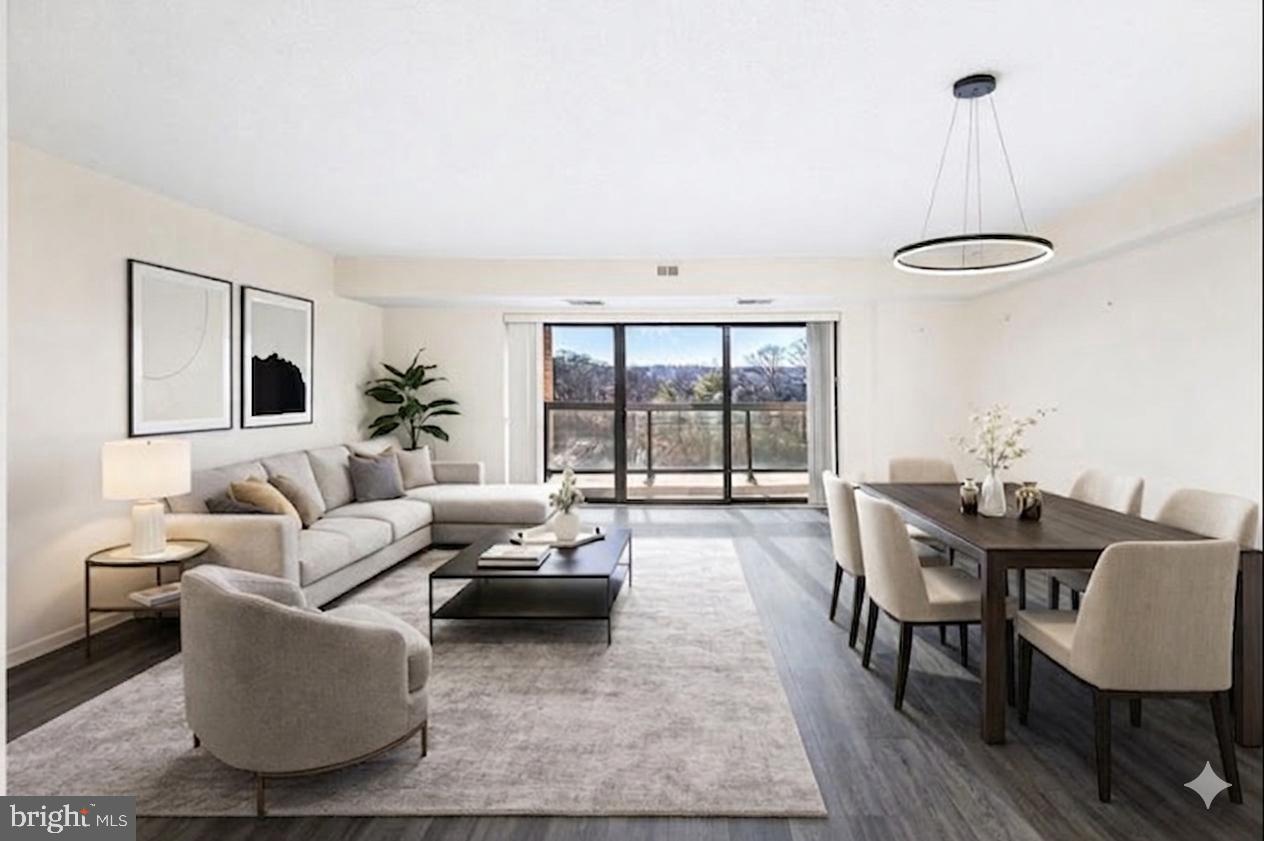 Positioned high on the 8th floor within the secure gates of the premier Watergate at Landmark community, 307 Yoakum Pkwy #802 presents an exceptional entry-point opportunity into the competitive Alexandria real estate market. Spanning 863 square feet, this spacious 1-bedroom, 1-bathroom condominium successfully balances fresh foundational updates with significant value-add potential. The residence has been intentionally prepared for its next chapter, boasting brand-new wood flooring running continuously through the main spaces and a clean coating of neutral interior paint. The principal kitchen and full bathroom have been left in their original layout and cosmetic state, offering an intentional, cost-effective blank canvas for owner-occupants or smart investors to design, style, and modernize to their precise tastes while capturing immediate equity.  

The light-filled layout transitions directly into a spacious living area, which anchors an expansive, covered private balcony perfect for fresh-air relaxation and elevated suburban views. Simplifying monthly financial management, the comprehensive condominium association fee covers all primary utilities—including electricity, central heating, cooling, water, sewer, and community trash management. This unit also includes a dedicated, assigned indoor garage parking space (#567) with secure, climate-controlled elevator access to the building lobby.  

Residents of this 35-acre master-planned enclave gain access to a true resort-style infrastructure. The extensive on-site community amenities include a fully equipped fitness center, indoor and outdoor swimming pools, indoor and outdoor tennis courts, dedicated pickleball and racquetball zones, dry saunas, a billiards room, and professional landscaping flanked by internal walking trails. Daily conveniences are situated directly inside the complex, featuring the Market Cafe convenience store, an operational hair salon, and an automatic teller machine (ATM).  

The geographic positioning of this property is highly strategic for regional commuters. The association hosts a free, private transit shuttle bus service that carries residents directly from the community gate to the Van Dorn Street Metro Station (Blue Line) as well as nearby commercial shopping centers. Vehicular access is equally direct, with instant connections to the Interstate 395 corridor, providing rapid transit to the Pentagon, Amazon HQ2, and downtown Washington, D.C. The property sits less than 10 miles from the terminal gates of Ronald Reagan Washington National Airport (DCA) and minutes from the historic dining and retail of Old Town Alexandria. Recreational pursuits are catered to by immediate proximity to Stevenson Park, located just outside the community perimeter. This property combines an accessible price point, extensive community infrastructure, and clear aesthetic upside.