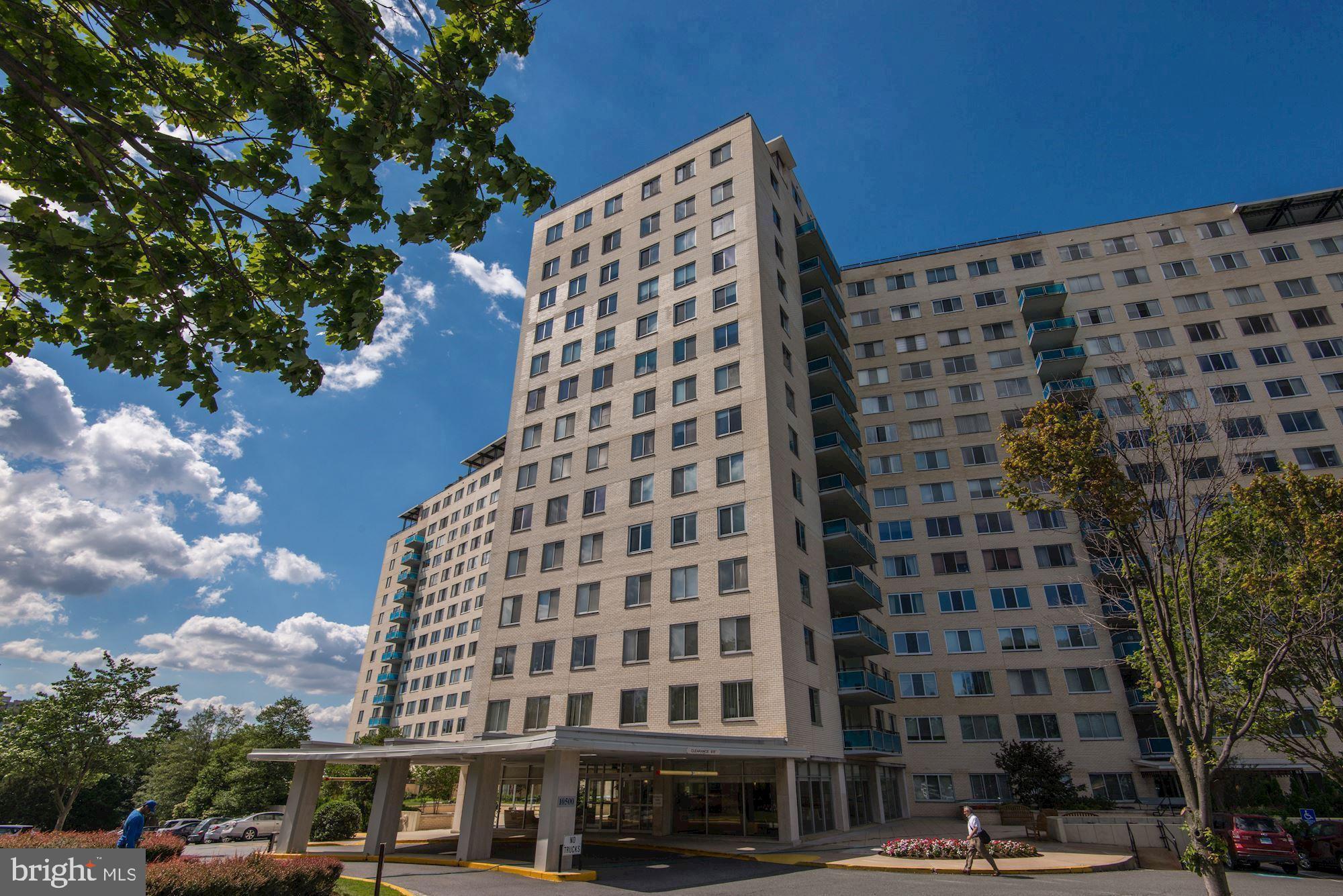 Sun filled large studio unit in the prime location of the Grosvenor Park Community with all the amenities! The building is across the street from Grosvenor METRO and Strathmore Music Center. 1 Metro stop to NIH or Bethesda Naval Hospital and situated on 20 acres of park land. Minutes to downtown Bethesda and DC and all major routes! Enjoy the spacious living area with large windows, kitchen, walk in closet, and full bathroom. Beautiful parquet wood flooring runs throughout.  Condo fee includes all utilities! Luxury amenities like 24 hour front desk concierge service, swimming pool, fitness room, tennis courts,  party room, picnic area, walking/jogging paths, and a roof deck.  Utilities include electric, gas, water, Fios cable and internet. This one is a must see!