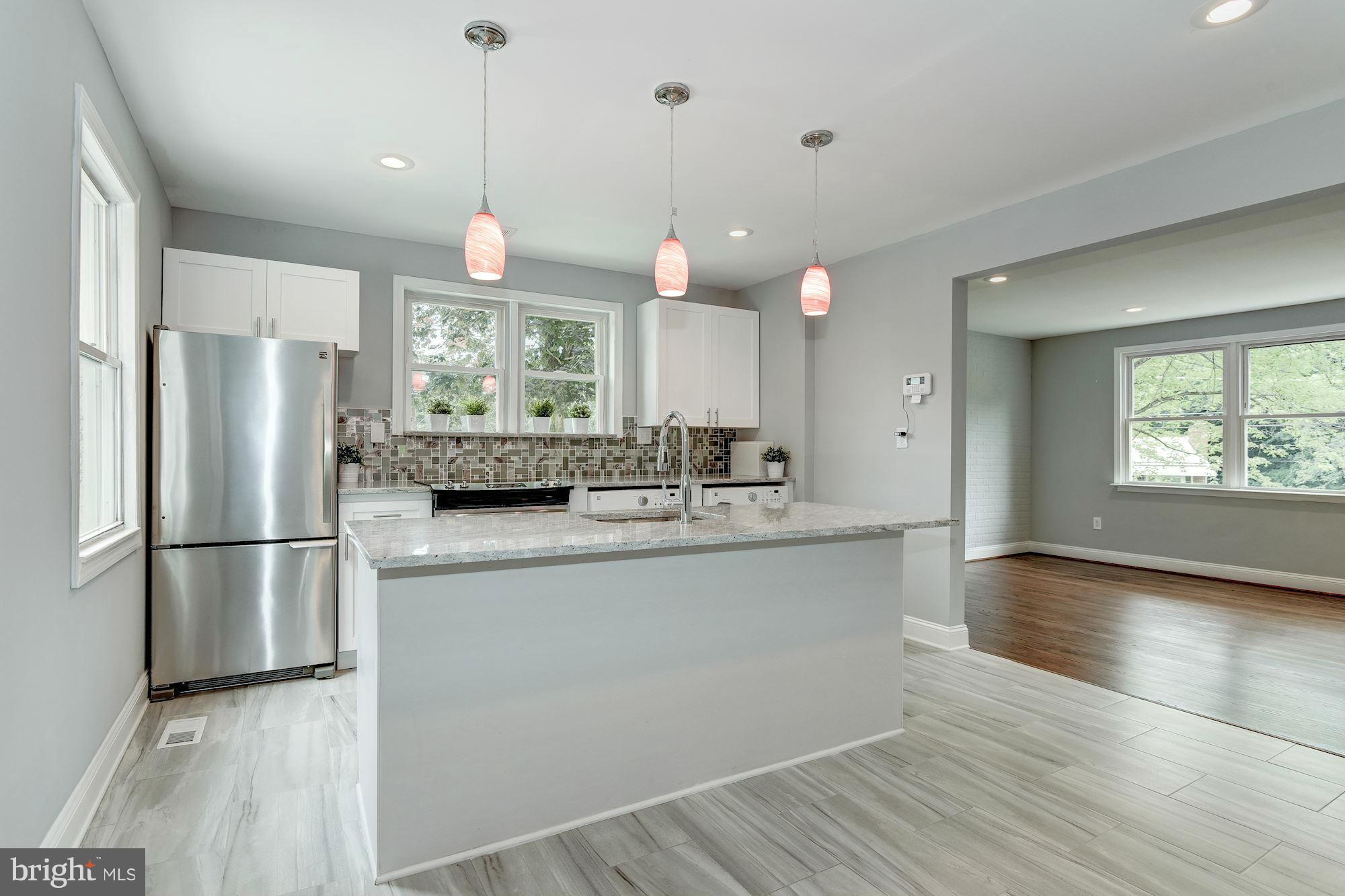 NOW FULLY RENOVATED & comes w. warranty! Settlement may 2017 or later. Large 1 level SF home w open flr plan, easy to maintain. no basement and no $$$liability that comes with it. HUGE patio on a large 11,000 sq ft corner lot. Great for hosting events. easy access to 495, DC etc, new custom kitchen cabinets, new top of the line appliances. slide-in range, Lrg double sink bath, abundance of storage