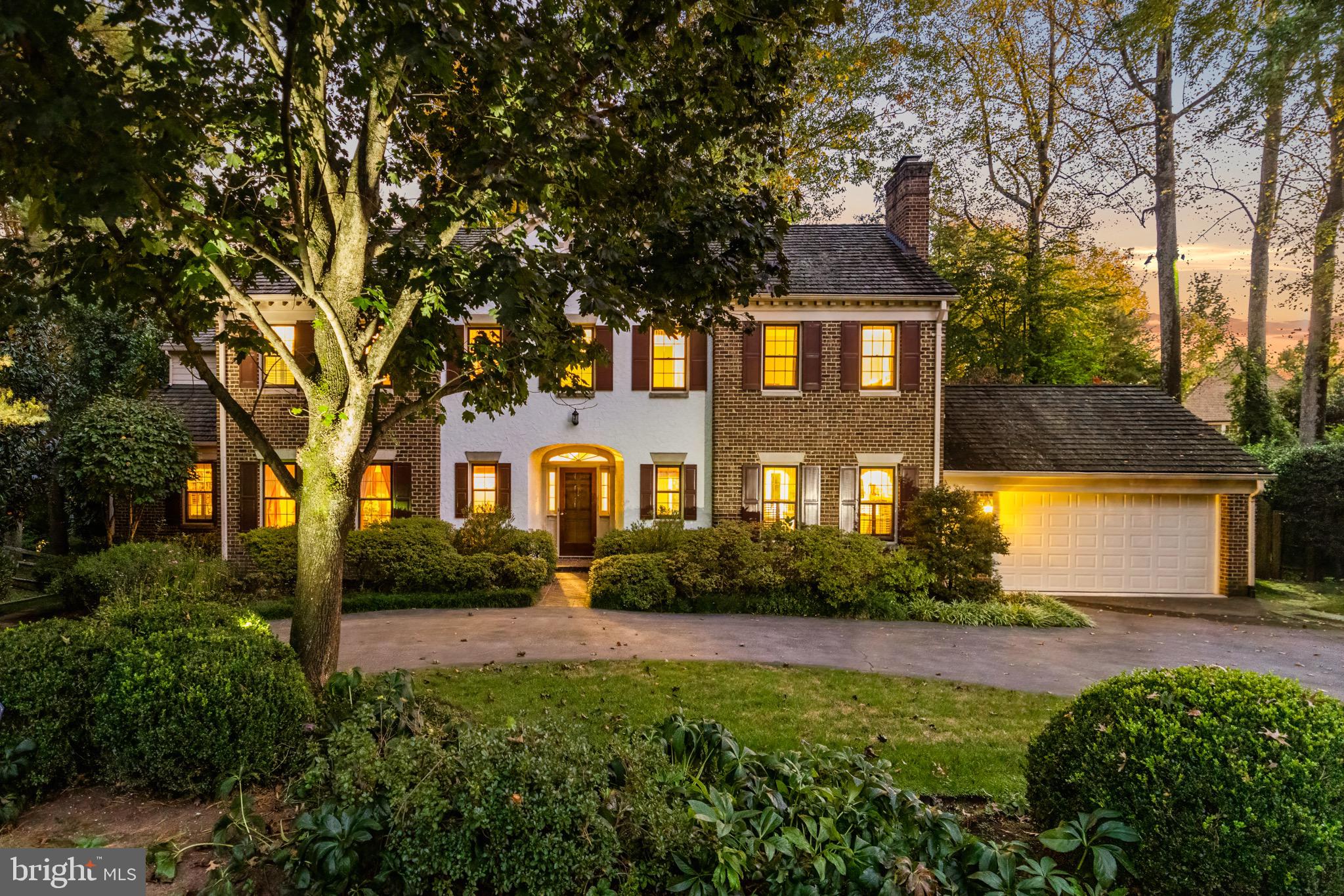 This stately brick colonial in the highly sought-after Bradley Hills Grove offers an incredible opportunity to create your dream home on a sprawling, private lot tucked away on a peaceful cul-de-sac with ELEVATOR to all 3 floors! House has incredible bones and has been very well maintained.  Perfect opportunity to make this home your own or live in it as-is and make updates over time.  Step into the elegant foyer with curved staircase, and you’re greeted with an abundance of light and timeless charm.

The home features a show-stopping conservatory with herringbone brick floor that brings the outdoors in, offering breathtaking views of the lush backyard, making it feel as though you're living in the English countryside. The floor plan is perfect for modern living, with a beautifully updated kitchen that opens to a cozy family room with a fireplace. Elegant formal living and dining rooms, complete with custom built-ins and hardwood floors, provide the perfect setting for entertaining.  Cozy home office is the perfect place for remote work or building out that library you’ve been dreaming of.

Upstairs, the spacious primary suite includes 2 large walk-in closets and an en-suite bath with endless possibilities for personalization. Three additional generously sized bedrooms share two full baths. The walk-out lower level is mostly at grade and offers a private in-law or au pair suite with full bath, recreation space, and ample storage, workshop, bar, powder room and access to the outdoor patio. Sellers have also installed a large, beautiful ELEVATOR that services all levels of the home for ultimate convenience. Large unfinished attic with tons of potential.

Additional highlights include a two-car garage, a circular driveway for ample parking, and brand new HVAC systems. With solid bones and a flexible floor plan, this home offers endless potential for updates and customization, while remaining move-in ready for comfortable living today. The meticulously maintained garden, featuring imported English roses, serene water features, and mature landscaping, provides a true escape into nature.  Landscape lighting adds a magical touch to this wonderland of a garden.  There is plenty of room for a pool if new owner wanted!

Bradley Hills Grove is known for its tranquil, tree-lined streets and a strong sense of community. Just minutes from downtown Bethesda, you'll have easy access to a variety of shopping, dining, and entertainment options. Whitman High School cluster. Major commuter routes, including I-495 and I-270, are easily accessible, making this an ideal location for those looking to balance suburban living with convenience to the city. This home offers a rare combination of privacy, space, and access to all that the greater Bethesda area has to offer.