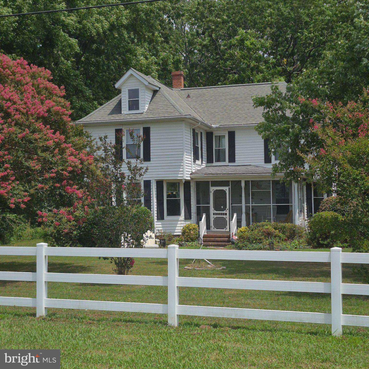 Charming circa 1930 farmhouse on 3.2 acres that was previously a small horse farm.  The property is about a mile from Cockrell Creek off the Great Wicomico River with waterfront dining, marinas, boat yard and churches and consists of @2.5 open acres plus about 1/2 acre wooded with an above ground pool, fenced dog yard, several sheds and a shed/garage.  The 3 bedroom home has been well maintained and boasts a formal front parlor and casual rear parlor that is now the utility room.  You will love the country kitchen and the living room has a book nook for a potential small office.  Must be seen to be appreciated.  Shown by appointment only with listing agent present.