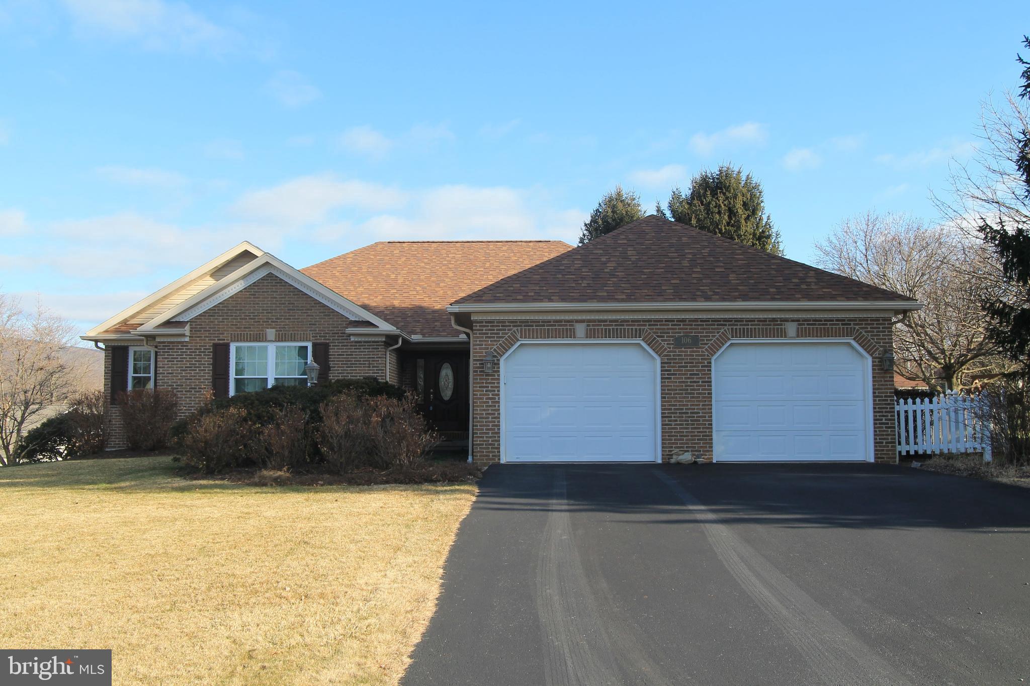 Luxury living at its finest! Check out this beautiful ranch home in the heart of Centre Hall, close to the Grange Fairgrounds. This four bedroom with two full baths and one half bath offers all the beauty and convenience of one story living. Enjoy a fire in the lovely living room with plenty of space to entertain. The spacious eat-in kitchen has beautiful granite counter tops, double ovens and tons of natural light shining in though the bay window. The dining area opens up to a large deck where you can enjoy the gorgeous views of the mountains. The owner’s suite includes a private full bath and a large walk-in closet. There are three additional bedrooms and another full bath. Laundry is conveniently located on the main level. The basement is partially finished with a great room and an office area along with a half bath. The basement also includes an unfinished section with cabinets and a work area. Schedule your private tour today! This one won't last long!