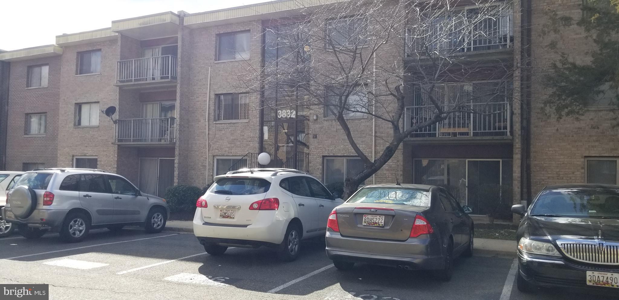 Well kept second floor unit, just a few steps with reserved parking right in front. Freshly painted and with new laminate flooring in dining room, sliding doors to balcony. Upgraded bath with ceramic and marble floor. Like new carpets in living and bedroom. Very clean and ready for your personal touches. Right next to laundry room for added convenience. Low condo fee includes all utilities and community amenities. Located on bus line and near metro stop. Minutes to downtown Silver Spring, Rockville or DC. Near 495/200 exits.