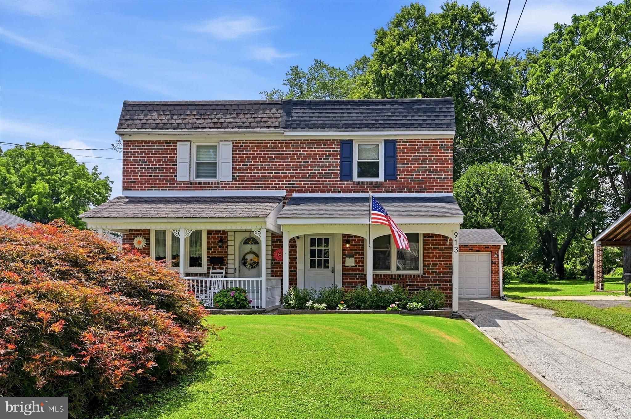 Welcome home to 913 Girard Avenue! This charming 3-bedroom, 1.5-bath brick twin lives more like a single-family home, offering a rare combination of space and outdoor living. Unlike a traditional twin, this home boasts an expansive, level fenced backyard, a detached one-car garage, and a spacious family room addition off the kitchen. A welcoming covered front porch with a raised flower bed sets the tone as you step inside. The sun-filled living room features a convenient coat closet and flows seamlessly into the beautifully updated kitchen, complete with white cabinetry, stainless steel appliances, stylish countertops, and an open dining area, perfect for everyday living and entertaining. Just beyond the kitchen, the spacious family room showcases vaulted ceilings, natural light, and direct access to the backyard patio. Luxury vinyl flooring extends throughout the entire main level. Upstairs, you'll find three bedrooms with hardwood floors throughout. A beautifully updated hall bathroom with a tub/shower combination completes the upper level.  The unfinished basement offers exceptional versatility with durable epoxy floors, a convenient half bathroom, laundry area, ample storage, and additional flex space currently used as a recreation room, providing plenty of room to customize to your needs. Step outside to the large patio overlooking the expansive, fully fenced backyard an ideal setting for entertaining, gardening, pets, or simply relaxing outdoors. Ideally located near the SEPTA Regional Rail station, Swarthmore College, Scott Arboretum, Swarthmore Public Library, local parks, and walking trails. Enjoy easy access to Routes 1, I-476, and I-95, with Philadelphia International Airport and Center City Philadelphia just an easy drive away. Home is where your story begins!