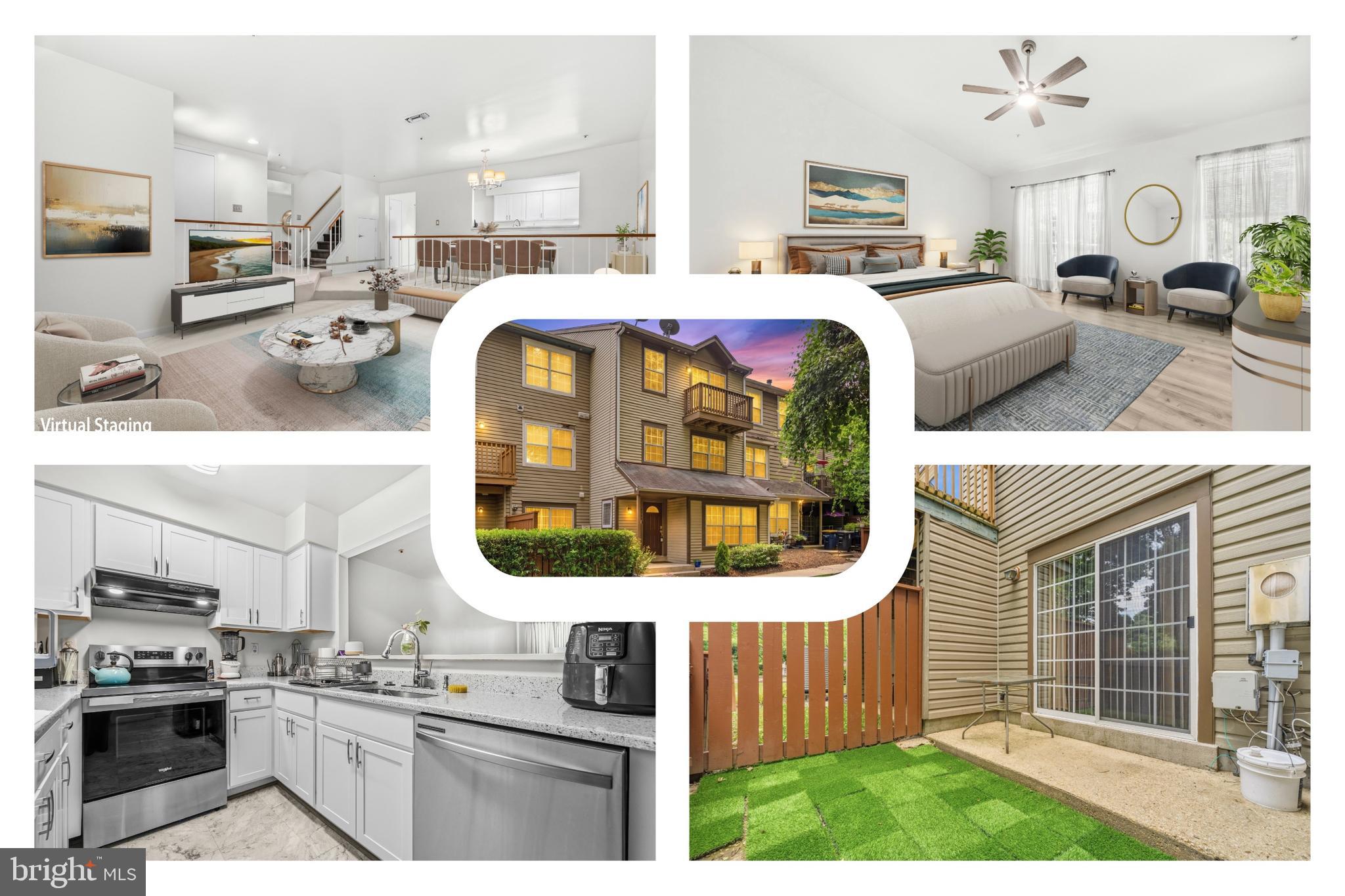 Welcome to 4845 Brookstone Ter #31, a beautifully updated townhome-style condominium in the desirable Glensford community, offering modern improvements, flexible living spaces, and a convenient location. This 3-bedroom, 2.5-bath home has been thoughtfully refreshed throughout, creating a move-in-ready opportunity with stylish updates and everyday comfort. The main level welcomes you with a remodeled kitchen featuring stainless steel appliances, updated finishes, and a functional layout that flows into the combination living and dining room with carpeting for added warmth. A convenient powder room and spacious family room provide additional room to relax, gather, or entertain, with access to the partially fenced backyard for outdoor enjoyment. The second level offers two bedrooms, a full bath, a laundry area, and abundant closet space for easy organization. The third level is dedicated to the renovated primary suite, featuring vaulted ceilings, a walk-in closet, a private remodeled bath, and a balcony perfect for enjoying morning coffee or fresh air. Additional updates include refreshed flooring, new carpeting, updated closet doors, and modernized details throughout, including new door handles, hinges, outlet covers, and light switch covers. Recent major improvements such as the heating system, heat pump, and hot water heater add efficiency and peace of mind. Ideally located near major commuter routes including I-95, Route 29, and Route 198, this home offers convenient access to major employment hubs such as the University of Maryland, Fort Meade, and the Baltimore-Washington corridor. Enjoy nearby shopping, dining, and entertainment at Laurel Town Center, Wegmans, and The Mall in Columbia, while outdoor adventures await at Rocky Gorge Reservoir and surrounding parks and trails. With thoughtful updates, spacious living areas, private outdoor spaces, and a sought-after location, this Glensford condominium is ready to welcome you home.
Mortgage savings may be available for buyers of this listing.
Virtually Staged