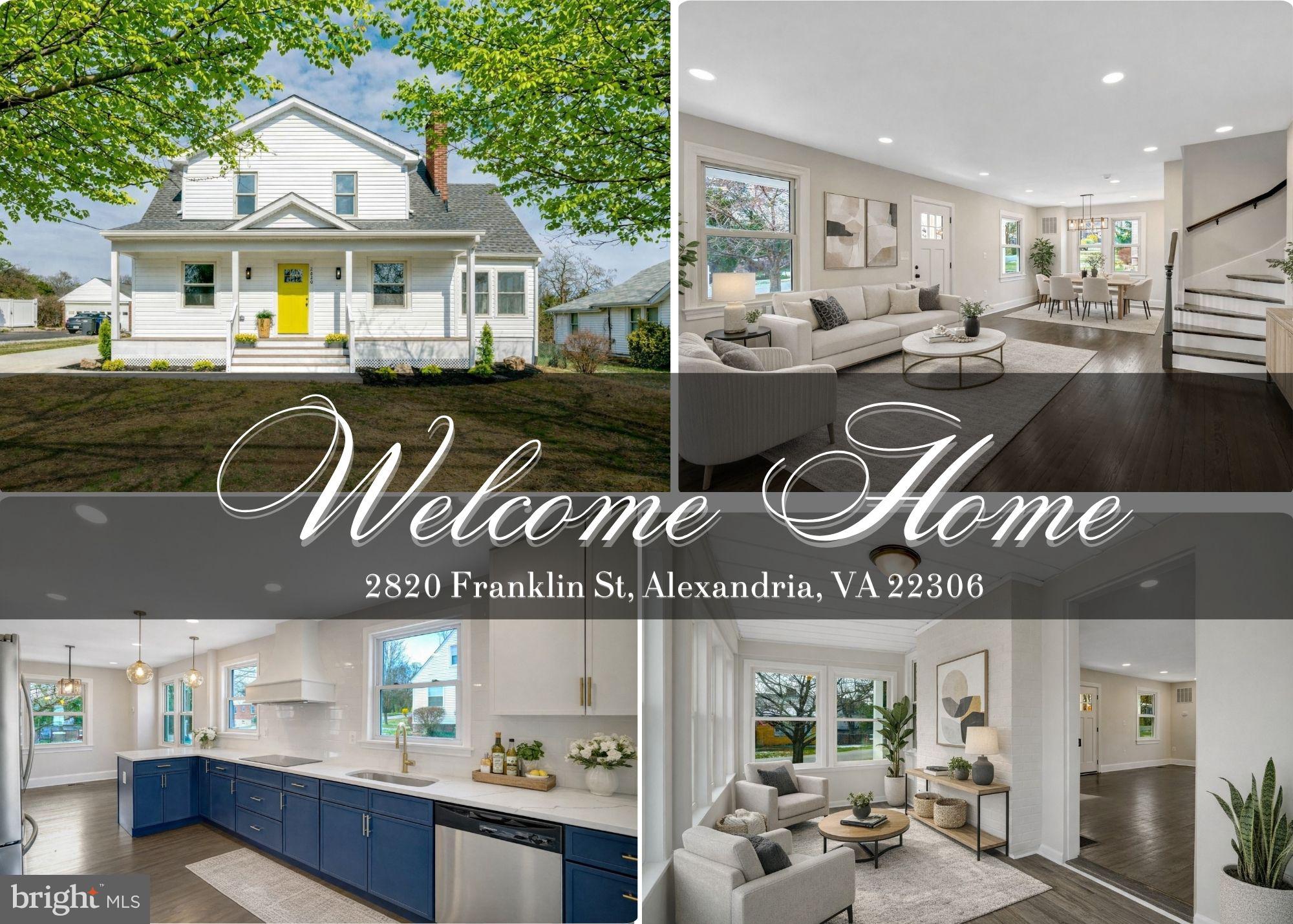 Welcome to 2820 Franklin Street, introducing a beautifully remodeled residence situated on over half an acre in an exceptionally convenient Alexandria location. Offering four bedrooms and four full bathrooms, including two spacious primary suites, this home delivers the perfect balance of modern luxury, functionality, and flexibility for today’s lifestyle.
From the moment you arrive, you’ll appreciate the impressive 0.52-acre lot, two-car garage, and extended driveway with abundant parking. Thoughtfully renovated from top to bottom, the home features major system upgrades including dual HVAC systems, new plumbing, new electrical wiring, a new sump pump, and a new water heater, providing both efficiency and peace of mind.
Inside, the redesigned open-concept layout creates bright, inviting spaces filled with natural light. The fully renovated kitchen serves as the centerpiece of the home, showcasing quality cabinetry, sleek countertops, and brand-new stainless steel appliances that seamlessly flow into the dining and living areas, ideal for everyday living and entertaining.
The main level includes a bedroom and full bathroom, perfect for guests, a home office, or convenient main-level living. Upstairs, generously sized bedrooms offer comfort and privacy, while the two well-appointed primary suites provide versatile living options. The finished basement adds even more functional space with a legal bedroom and full bathroom, ideal for recreation, extended stays, or additional living quarters.
Outdoors, the expansive backyard offers endless possibilities for entertaining, gardening, or creating your own private retreat. Conveniently located near shopping, dining, parks, and major commuter routes including Richmond Highway (U.S. Route 1) and I-95, this exceptional property combines space, style, and convenience in one remarkable Alexandria home.