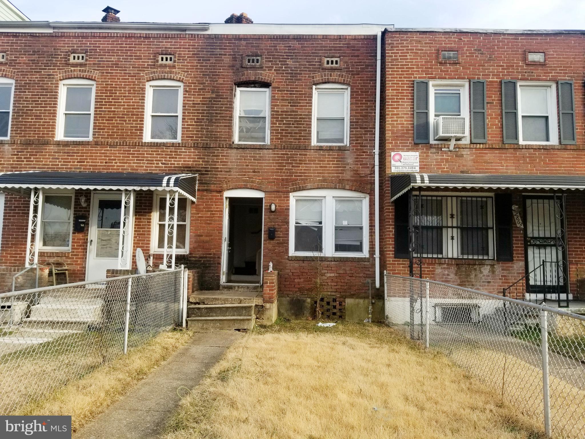 Don't miss this wonderful opportunity to own a solid brick rowhome at Cherry Hill neighborhood.  Home has nice room sizes, fireplace and ample rear yard. Great location - located near schools, parks and Patapsco River.