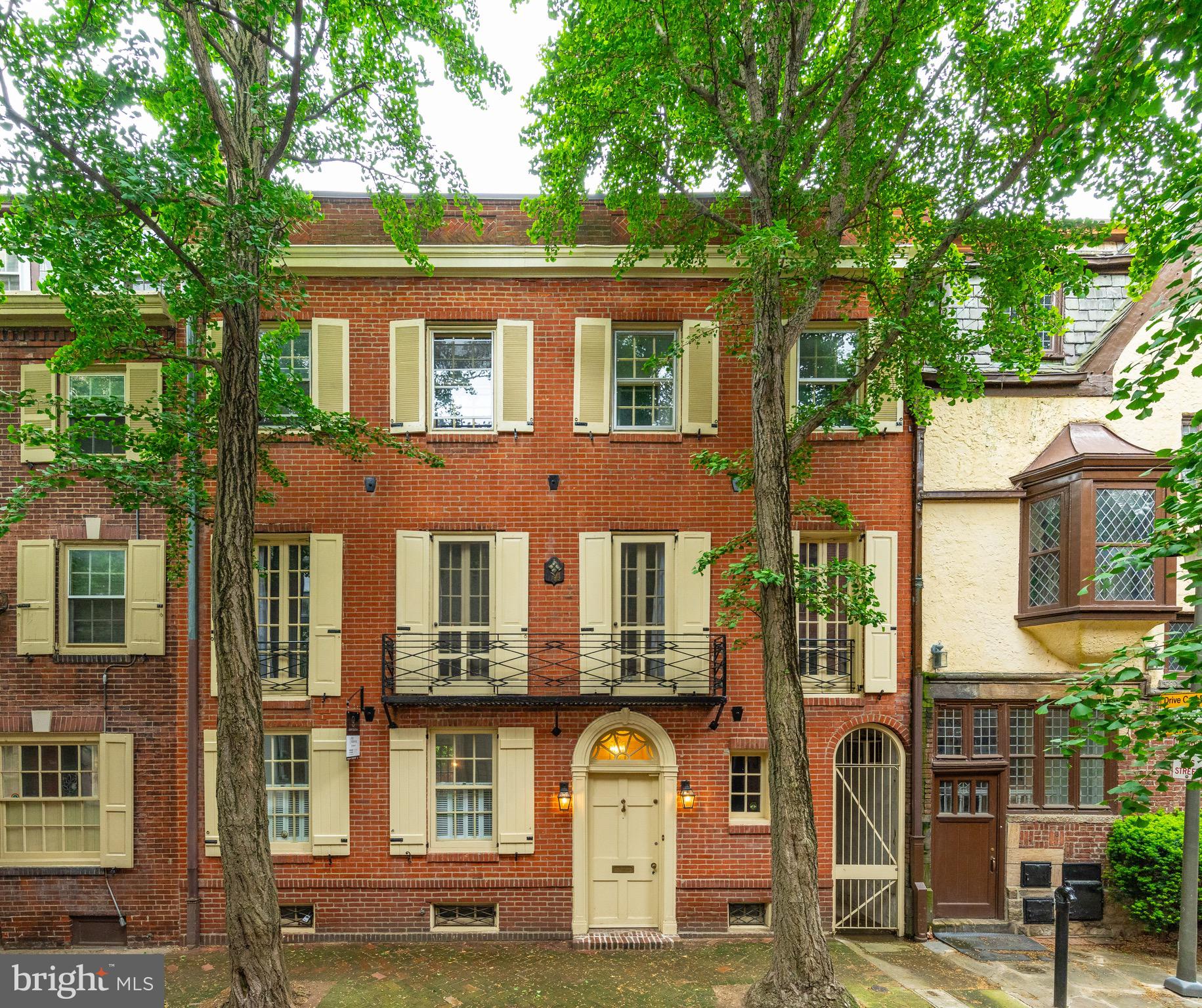 Opportunity knocks just steps away from Rittenhouse Square! This is a rare chance to own a stunning 29-foot-wide gem on the picturesque, tree-lined Panama Street. Talk about curb appeal! Cherished by an architect for 50 years, this mid-19th century, 4-story home offers a perfect blank slate for your vision. The house boasts two marble fireplaces and French doors that open to a charming & spacious brick-walled garden that can be accessed from the kitchen or the living room. Inside, you'll find an updated spacious kitchen with a breakfast room, a library/den, a master suite, plus 4 additional bedrooms, 3 full baths, 2 powder rooms, a cedar closet, and ample storage space, including a fourth-floor attic. Ample storage in the basement along with another bathroom.  Do not miss this amazing, historic home!