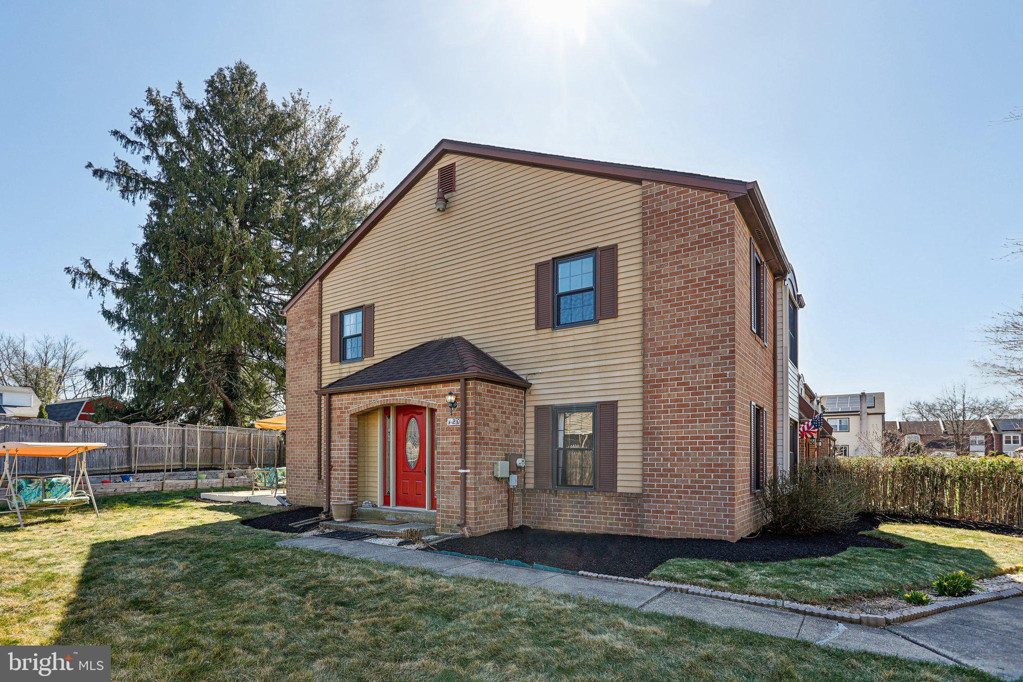 Welcome to this spacious end-unit townhome with no HOA, offering a fantastic blend of indoor and outdoor living! Nestled in a quiet neighborhood, this home boasts a large wrap-around fenced-in yard, perfect for outdoor activities and entertaining. As you enter the home, you're greeted by a foyer leading into a bright and inviting living room. The living room opens seamlessly into the dining area, creating a great flow for both everyday living and entertaining. The adjacent kitchen has been updated and features stunning granite countertops, sleek white shaker cabinets, a pantry for added storage, and stainless steel appliances. The family room, located just off the kitchen, features tiled floors and a sliding glass door that opens to the back patio where you can enjoy the large yard, complete with garden beds, a storage shed, and plenty of space to relax and unwind. The main level also includes a convenient laundry room tucked away, and an updated half bath. Upstairs, you’ll find the spacious primary bedroom, offering plenty of natural light and an ensuite bathroom for your private retreat. Two additional generously-sized bedrooms share a full hall bathroom, providing ample space for family or guests. Recent updates include a Carrier heat pump installed in 2022 and new carpeting in the home, replaced in 2023, ensuring comfort and modern style. This home is ideally located with easy access to major highways including I-95, Route 1, and the PA Turnpike. Public transportation is a breeze, with a SEPTA bus stop within the neighborhood, and the Langhorne regional train station just 5 minutes away. Don’t miss out on this fantastic opportunity to own a beautiful home in a prime location!