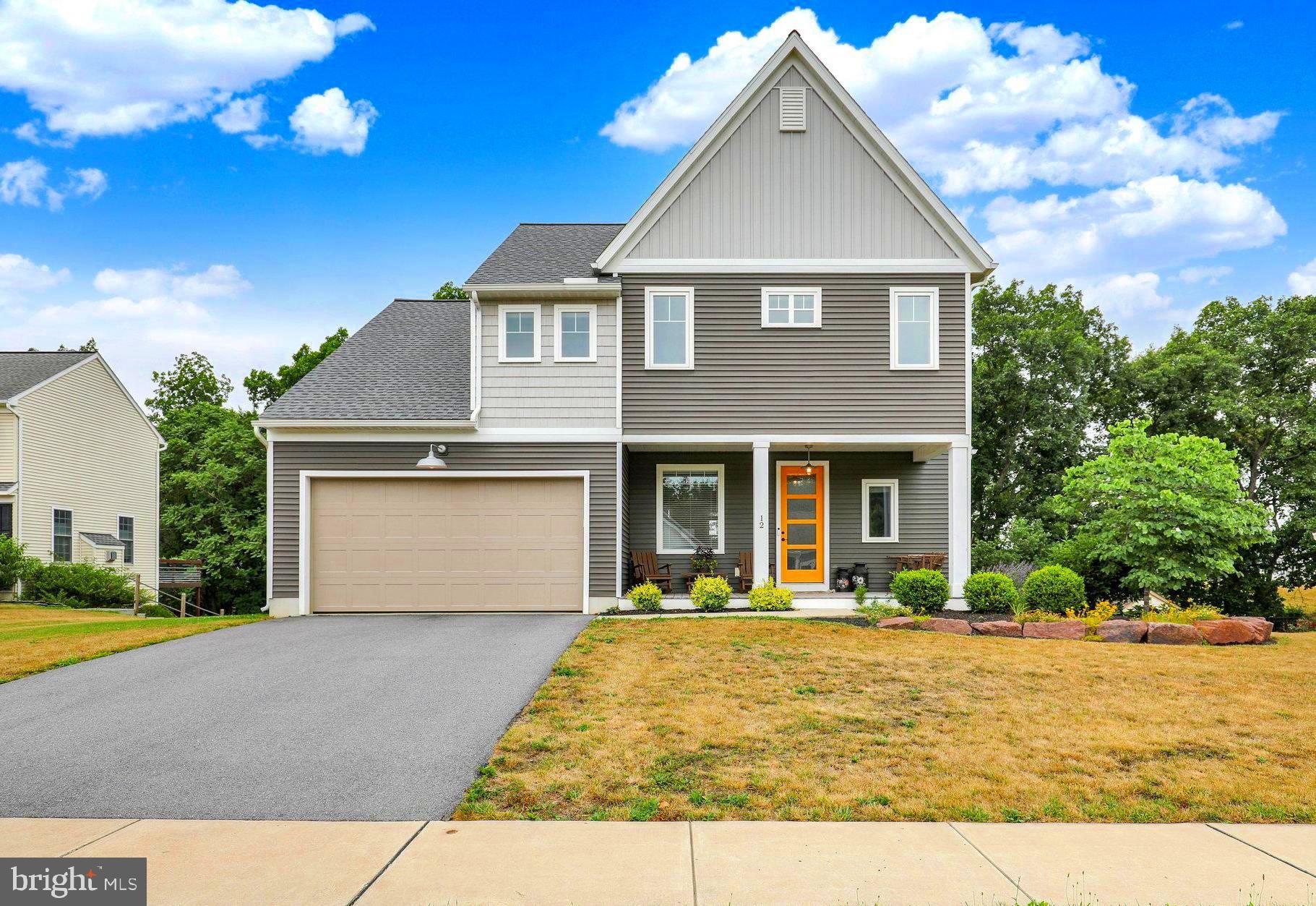 Welcome to this exceptional 5-year-young home in the highly sought-after Mountain Meadows community by Alden Homes, located in the Tulpehocken School District. Thoughtfully designed with today's lifestyle in mind, this beautifully maintained 4-bedroom, 2.5-bath home offers the perfect combination of style, comfort, and functionality. From the moment you step into the impressive two-story foyer, you'll appreciate the spacious and inviting layout. A private home office is conveniently located to one side, while a versatile bonus room or playroom sits opposite—ideal for today's growing families or those working from home.  Designed with intention, this home was carefully planned to maximize natural light and capture the beautiful mountain and wooded views. Expansive windows throughout fill the home with sunshine, creating a bright, welcoming atmosphere while bringing the beauty of the outdoors inside.  The heart of the home features a bright, open-concept kitchen and living area designed for everyday living and effortless entertaining. The kitchen showcases Quartz countertops, a large center island with seating, a stylish tile backsplash, and picturesque views overlooking the peaceful backyard. Luxury vinyl plank flooring extends throughout the main level, adding both elegance and durability.
Working from home is a breeze with Ethernet wiring throughout the home, while professionally installed custom Bali wood blinds on the main level and blackout shades upstairs provide both style and comfort. Upstairs, the spacious primary suite offers vaulted ceilings, a walk-in closet, and a relaxing private bath.  Step outside to enjoy your private backyard retreat, complete with a deck overlooking a tranquil creek and wooded backdrop—an incredible setting for relaxing, entertaining, or watching children explore nature. The property also features a thriving vegetable garden, a charming tea garden, raspberry bushes, and a variety of perennial herbs, creating a wonderful outdoor space for gardening enthusiasts.
Additional highlights include a finished walk-out lower level, water softener, child safey locks on both sliding glass doors, two-car garage, and the peace and privacy of a cul-de-sac location, offering minimal traffic and a wonderful neighborhood setting.
This is more than just a house—it's a thoughtfully designed home where comfort, natural beauty, and modern convenience come together to create an exceptional place to live.