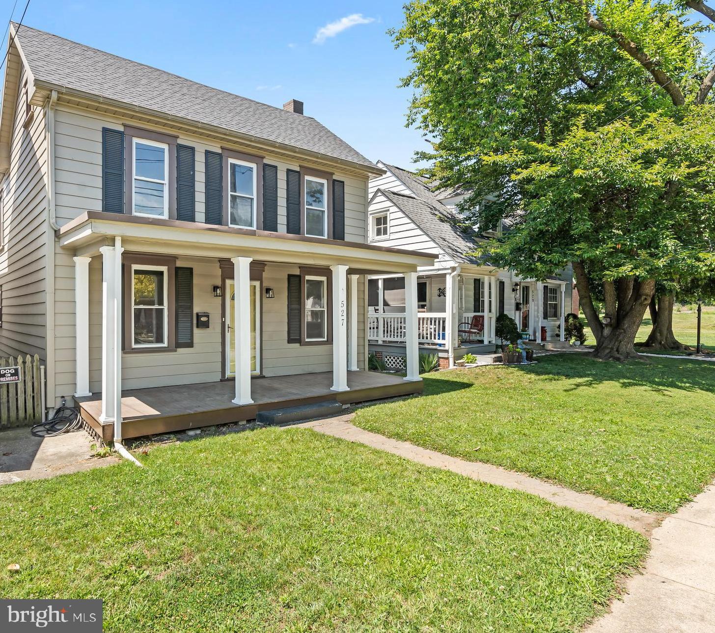 Completely remodeled home featuring 3 bedrooms and 2 full baths, separate laundry room with washer and dryer, new heat pump and new roof.  There is also a large, detached garage with space for 2 cars and a loft for storage.  The back yard is fenced in and the home has covered porches in the back and front of the home.  The first floor has a large eat-in kitchen, separate dining room, family room along with a full bath / laundry room.  The upstairs has a large primary suite with an attached closet / office along with 2 other bedrooms and a full bathroom.  The attic is also finished for additional living space.  This home is a must see!!