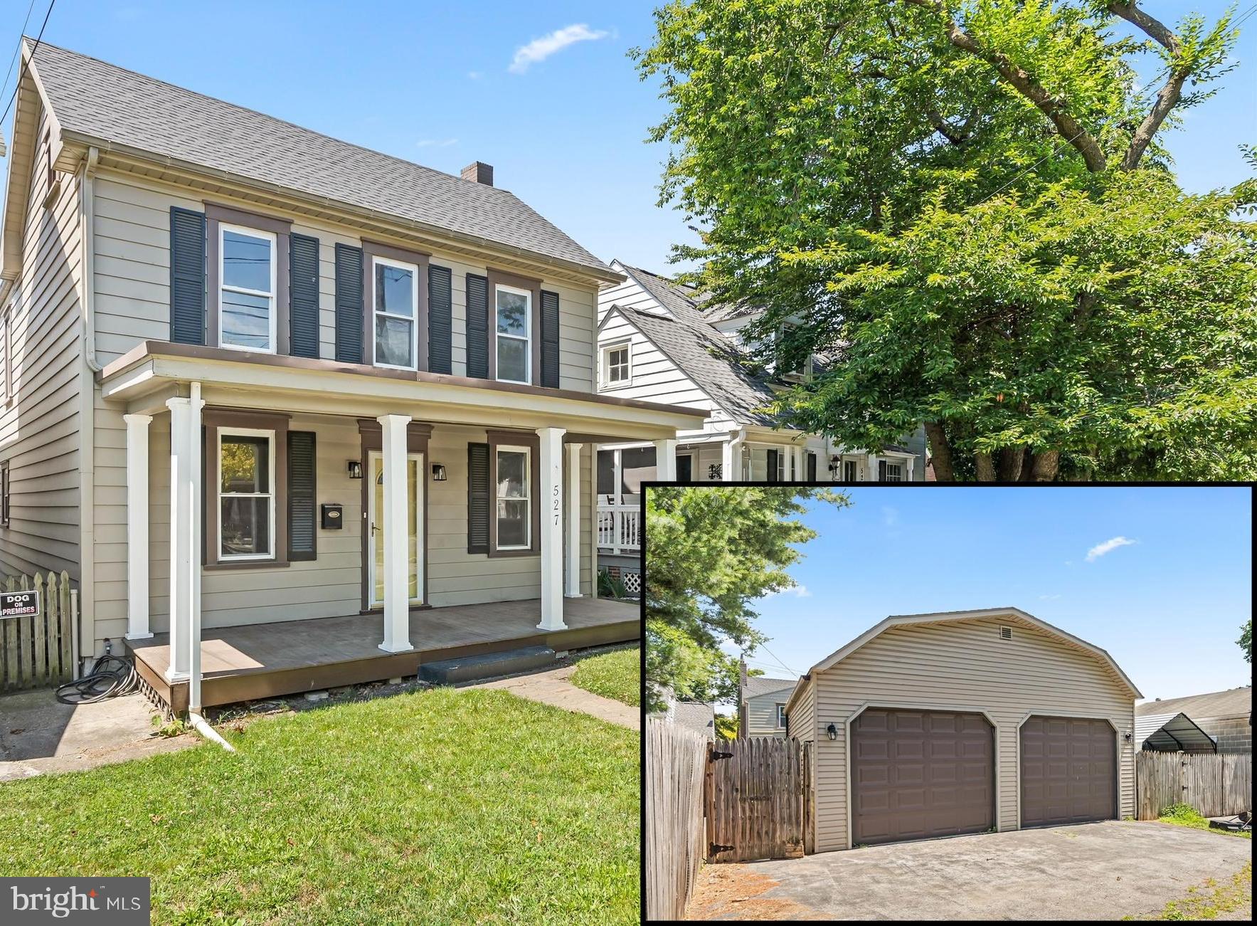 Completely remodeled home featuring 3 bedrooms and 2 full baths, separate laundry room with washer and dryer, new heat pump and new roof.  There is also a large, detached garage with space for 2 cars and a loft for storage.  The back yard is fenced in and the home has covered porches in the back and front of the home.  The first floor has a large eat-in kitchen, separate dining room, family room along with a full bath / laundry room.  The upstairs has a large primary suite with an attached closet / office along with 2 other bedrooms and a full bathroom.  The attic is also finished for additional living space.  This home is a must see!!