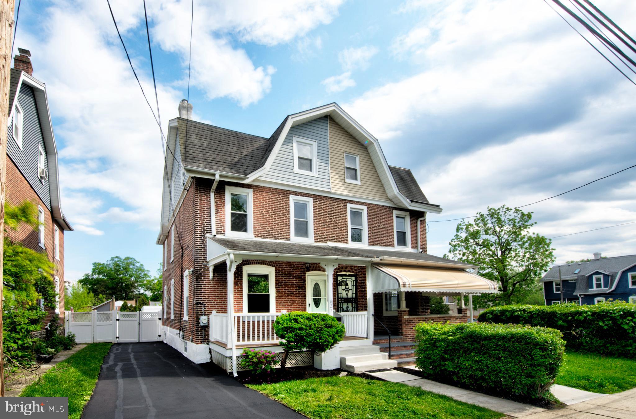 Discover the charm of 827 Aubrey Ave in desirable Ardmore Park.  . This inviting twin home offers 5 spacious bedrooms and 1.5 baths, creating an ideal mix of suburban peace and urban convenience. Ready for move-in, it features a practical layout with a first-floor living room with ceiling fan with light, dining room with gas fireplace, granite kitchen with stainless steel appliances & gas stove, plus powder room and dedicated laundry area for ease of living. The second floor hosts a primary bedroom, 2 bedrooms, and a shared hall bathroom. A staircase leads to the third floor with a 4th and 5th bedroom. A full, unfinished basement provides plenty of additional storage space. Enjoy the outdoors on the covered porches or in the large, flat backyard—perfect for gatherings. Located in the prestigious Haverford Township School District, it's a great choice for families. Plus, a detached garage offers extra storage and driveway parking. ***Don't miss our exclusive website for this home, featuring professional photography and aerial drone neighborhood footage. Note: Some photos have been digitally enhanced.*** With its proximity to Ardmore's shops, parks, and transportation, this home is a must-see. Contact us to explore this beautiful property and experience its’ allure for yourself!