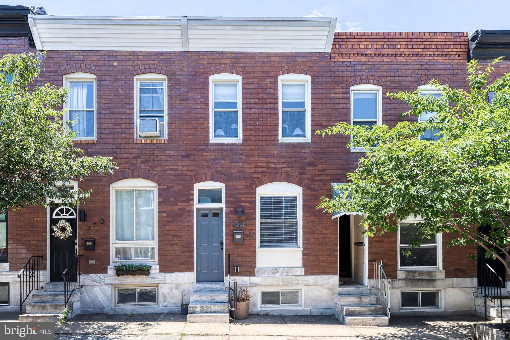 Welcome to this charming 2-bedroom, 2-bathroom Canton rowhome offering a blend of classic Baltimore character and modern updates. Step inside to an open main level featuring hardwood flooring, exposed brick accents, built-in shelving, and a bright living room with ceiling fan. The hardwood floors continue into the dining area and flow seamlessly into the spacious kitchen, complete with recessed lighting, abundant light wood cabinetry, stainless steel appliances, granite countertops, tile backsplash, and tile flooring. Convenient access to both the rear yard and lower level is located just off the kitchen.

Upstairs, the exposed brick accent wall continues to a versatile den area. Luxury vinyl plank flooring extends throughout the upper level, where both bedrooms offer ceiling fans and great natural light. An updated full bathroom features stylish tile finishes and a tub/shower combination.

The finished lower level provides additional living space with a carpeted recreation room, recessed lighting, laundry and utility area, and a second updated full bathroom with a tiled walk-in shower.

Enjoy the private, fully fenced rear patio, perfect for relaxing or entertaining. While the home is equipped with central air, upper-level mini-split systems provide additional heating and cooling comfort for personalized temperature control year-round.

Recent improvements include a new roof and membrane (2022), new sump pump (2024), and brand-new sewer line (2025). Ideally located in the heart of Canton, close to neighborhood shops, restaurants, parks, and waterfront attractions.