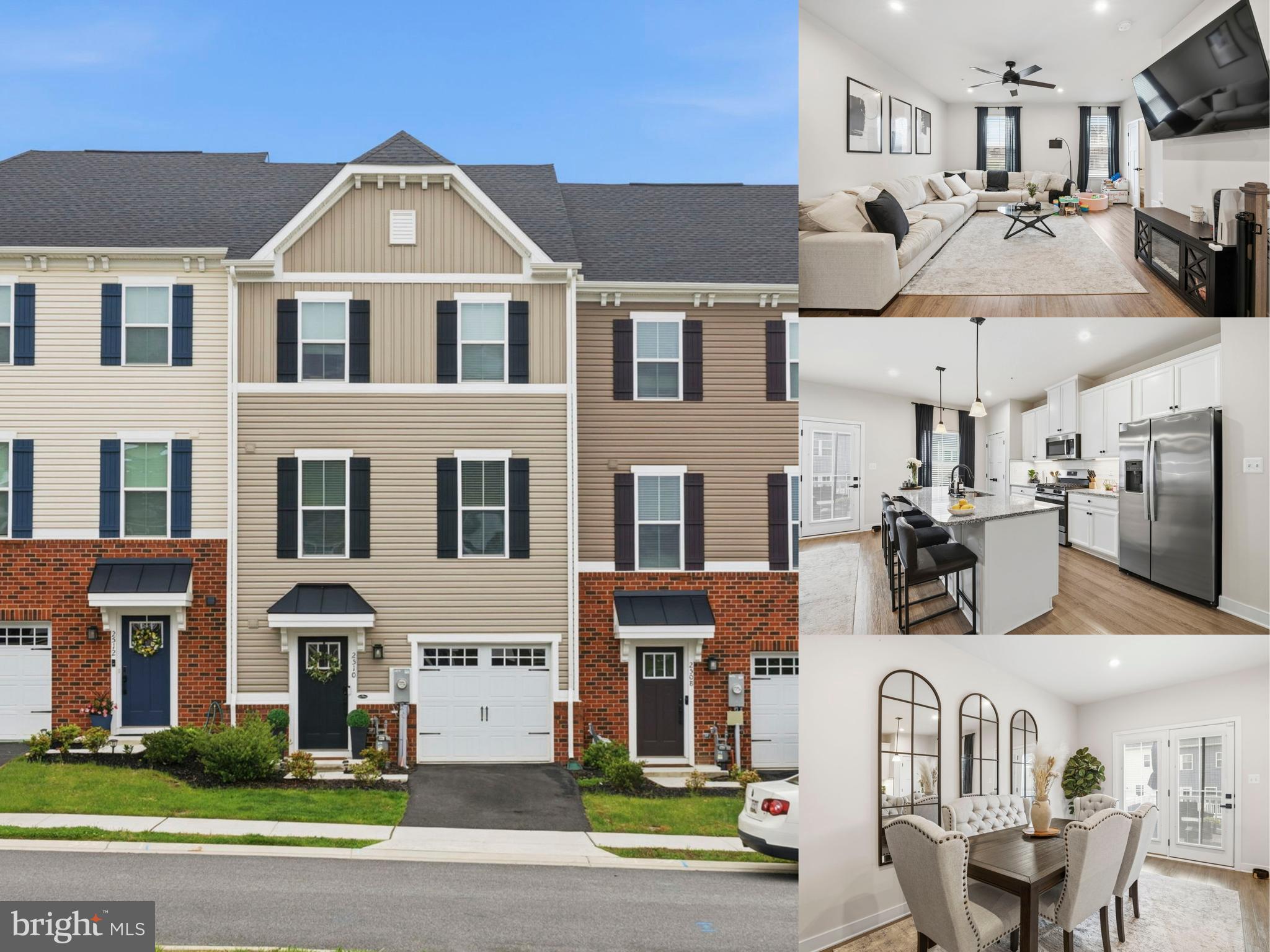 3-bedroom, 2 full and 2 half bath Colonial interior row townhome in Bel Air’s James Run community with three finished levels, a flexible entry-level living room, and an attached front-entry garage. The main living level offers an easy, open flow with a spacious family room, dining area, kitchen, and convenient half bath, creating comfortable space for everyday living and entertaining. All three bedrooms are located on the upper level, including a primary bedroom with walk-in closet and private bath, plus a bedroom-level laundry area for added convenience. The entry level adds valuable flexibility with a large living room, foyer, half bath, garage access, and additional usable space for a rec room, office, workout area, or lounge. Driveway parking and the attached garage add everyday function, with additional street parking available. Set near Strasbaugh Drive with access to a community pool, this James Run townhome offers practical space, flexibility, and a convenient Bel Air setting.