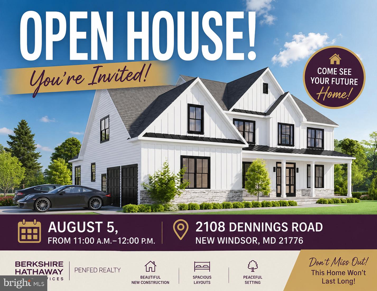 OPEN HOUSE: Tuesday, August 5, 11:00 AM–12:00 PM at 2108 Dennings Road, New Windsor, MD 21776.

**TO-BE-BUILT CUSTOM HOME | PRICE INCLUDES LOT AND HOME PACKAGE**

Your dream home starts here. Welcome to **2806 Norbeck Road**, a rare opportunity to build a custom luxury home on a private **0.59-acre homesite (25,904 sq. ft.)** in the sought-after **Norbeck Meadows** community of Silver Spring.

https://youtube.com/shorts/x5h1taun9ns

Nestled among mature trees, this exceptional property offers the perfect canvas for your vision, whether it's a modern farmhouse, timeless colonial, or a one-of-a-kind custom retreat designed around your lifestyle. This is more than land, it's the opportunity to create a home tailored specifically to you.

**Offered at $1,150,000, the price includes both the lot and the custom builder package.** Our award-winning builder is ready to bring your dream home to life with exceptional craftsmanship, thoughtful design, and quality finishes throughout.

The proposed home features approximately **3,657 square feet above grade**, including a **1,933 sq. ft. main level** and a **1,724 sq. ft. upper level**, both with **8-foot ceilings** and an open, modern floor plan designed for today's lifestyle.

The fully finished lower level adds approximately **1,750 square feet** and includes **9-foot ceilings**, a private **in-law suite**, full bath, spacious recreation room, **wet bar**, abundant storage, and a **second laundry area**. A primary laundry room is conveniently located on the upper bedroom level, providing the convenience of **dual laundry areas** for multi-generational living and everyday practicality.

Imagine enjoying morning coffee on your front porch, entertaining family and friends in your expansive backyard, and creating memories in a home built exactly the way you've always envisioned. The property's **R-200 zoning** provides the flexibility and space to create a truly exceptional residence.

Ideally located just minutes from **Rock Creek Park**, **Olney**, **Wheaton**, and major commuter routes including **Georgia Avenue**, **Connecticut Avenue**, and the **ICC (MD-200)**, this location offers the perfect balance of peaceful suburban living and convenient access to shopping, dining, recreation, and Washington, D.C.

Opportunities to build a custom home on nearly six-tenths of an acre in Silver Spring are exceptionally rare. Make **2806 Norbeck Road** the address where your vision becomes reality.

https://youtube.com/shorts/x5h1taun9ns