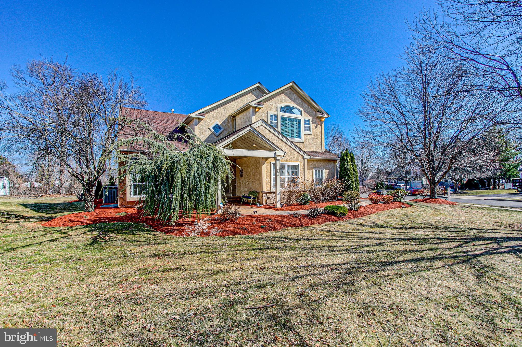 This home offers so much and is move in ready!  Contempory Colonial with  Vaulted ceilings throughout.  As you enter you will love the open floor plan.  The first floor features living room, dining room with lighted bar area and hardwood flooring throughout. There are also skylights and tons of windows flooding the area with natural light.  The family room features a 2-sided gas fireplace with raised stone wrap around hearth.  Updated Kitchen with newer cabinets and granite counter tops.  The sliding doors from the kitchen lead to a large maintenance free deck and overlooks the backyard with  Heated in ground pool and a convenient  retractable cover.  Newer Stand alone hot tub and storage shed .  Lots of entertaining space.  Upstairs you will find 3 large bedrooms and two full baths both recently updated.  The master bath offers a his and hers area, large shower and beautiful sitting tub - even radiant flooring!  The basement features a very large entertaining area, lots of storage closets,  and a gym area that can also be a 4th bedroom as needed along with another full bath! There is even a  Generac generator and most of the windows throughout this home have already been replaced.    Cul de sac location and Award Winning Central Bucks Schools.