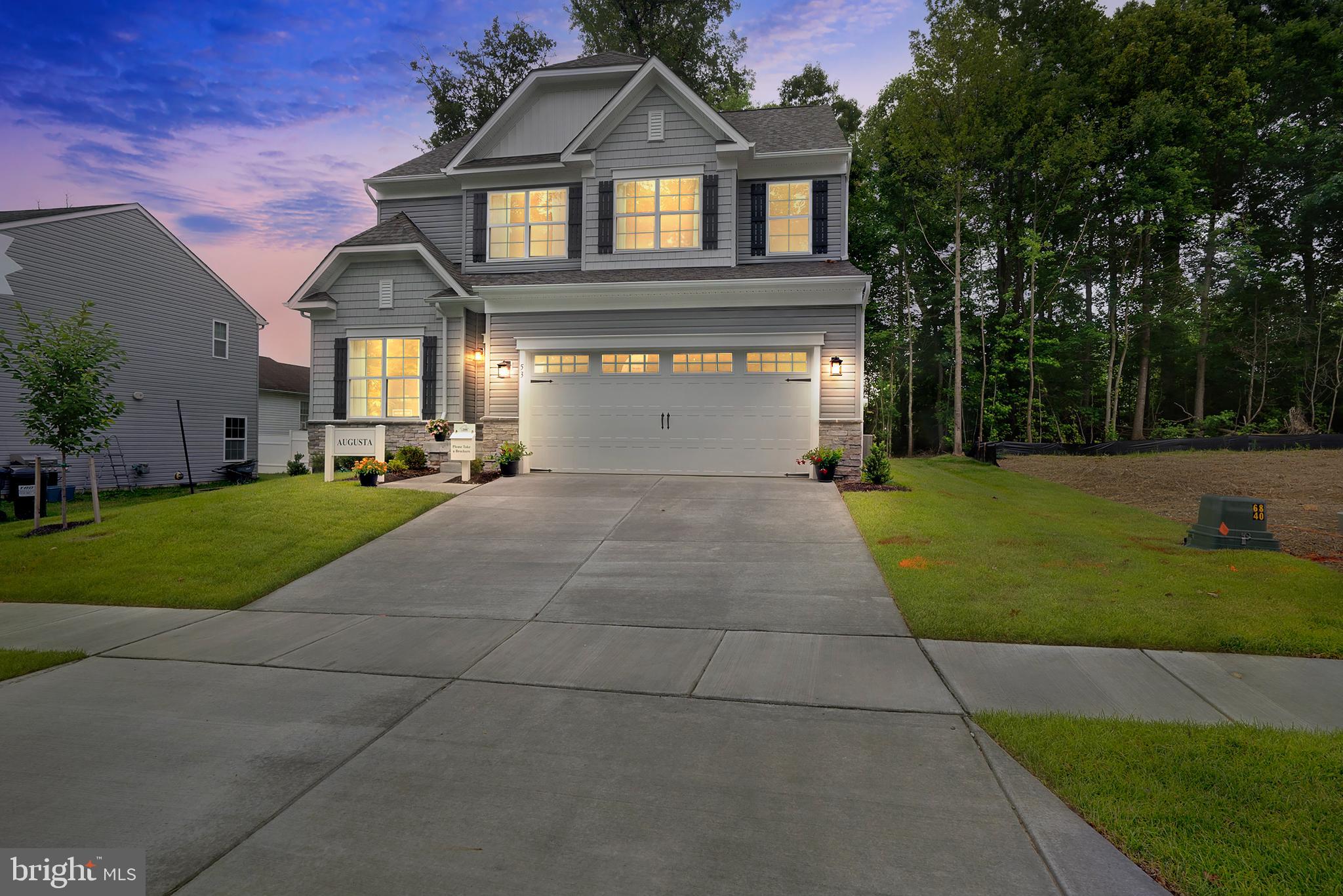 THE AUGUSTA starts at 2082 square feet of living space and offers so much
more. This charming 2-story home features a spacious kitchen and great room with flexible
living areas and incredible closet space. Turn the first floor living into any way you desire with
adaptable spaces; sunroom, office, formal dining, first floor in-law suite. The second floor has
generous size bedrooms and a second floor laundry. Which do you desire in a master bath?
Tub…Shower…Both? You choose. A 2 car garage can be front or side load and a full
unfinished basement rounds out this home.