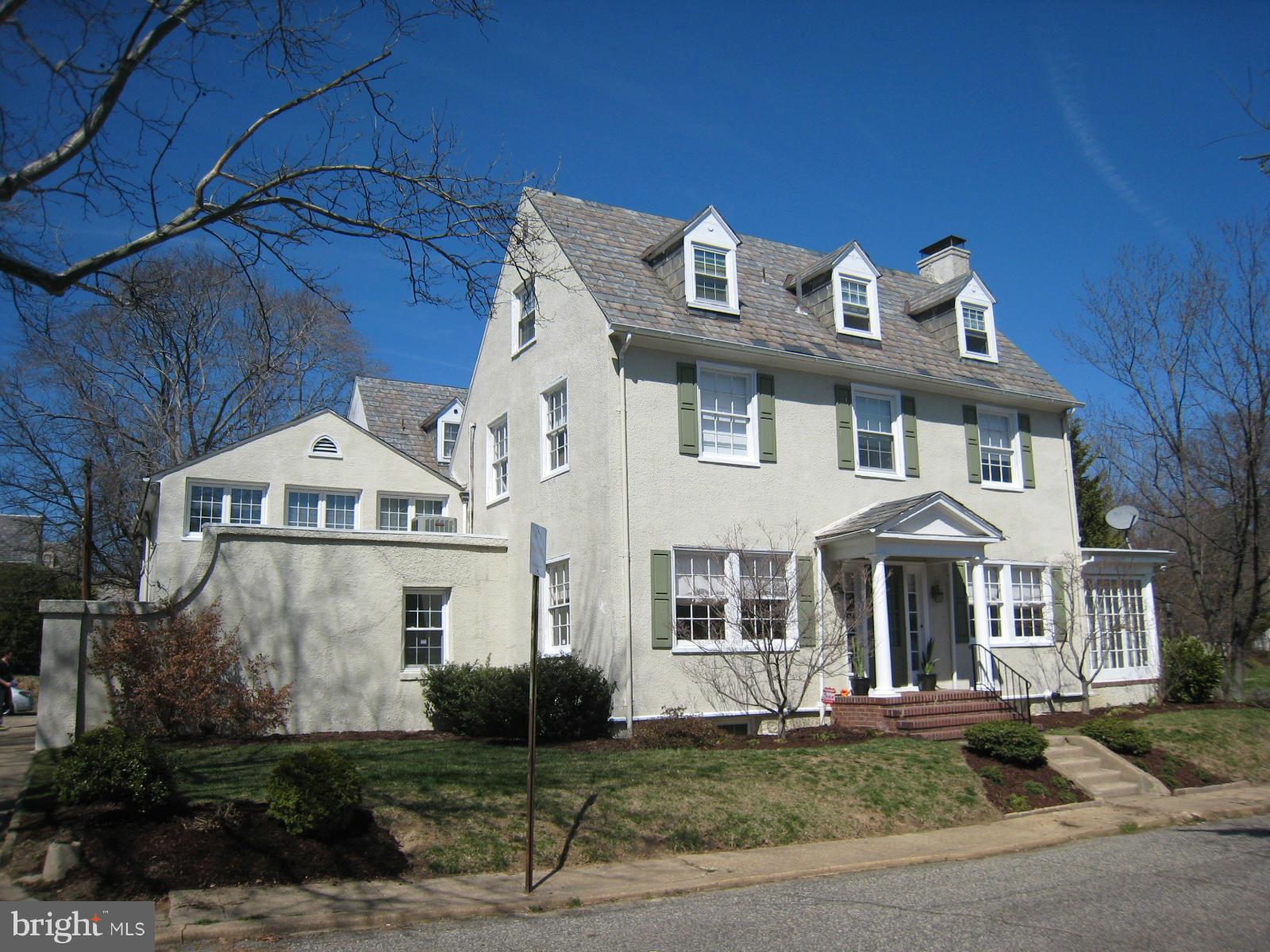Must see!  Renovatd classic cntr hall col on Hadley Sq. 4BR, 3 1/2 ba, gar, priv. drive. Newer systems, cherry hardwd flrs, wood-burning FP.  Gran & st stl in kit. Breakfst rm, awesome rear deck. 2 master suites w jetted tubs. Marble baths, lrg rooms on 3 levels of living. Security System. ROLAND PK SCHLS. A/C on 2 and 3rd floors. Walkabilty score 10!! Correct Taxes $7500 per year.