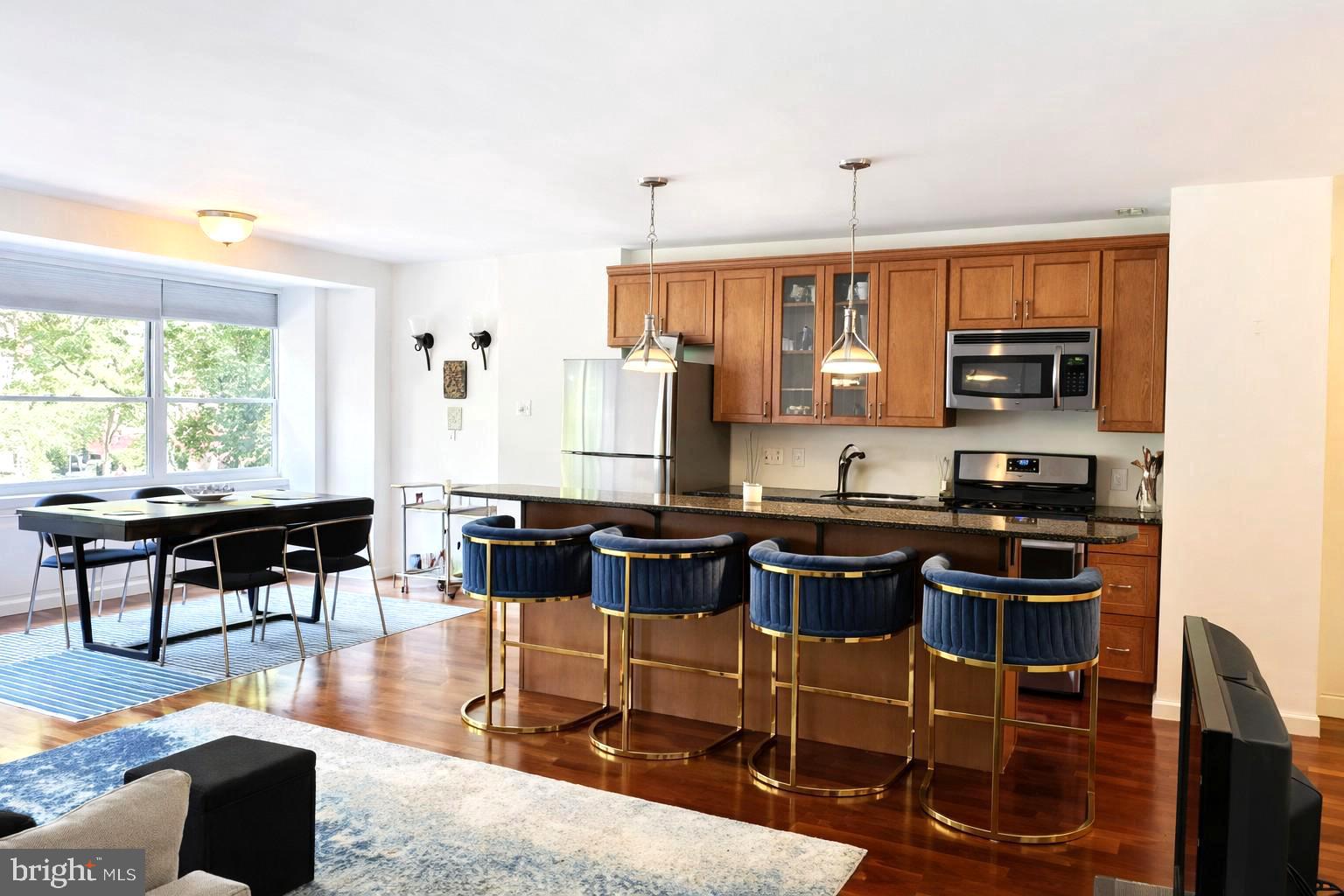 Enjoy iconic, picture‑perfect views of Rittenhouse Square Park from this beautifully updated and generously sized one‑bedroom residence. Sun‑splashed and inviting, this home features gleaming engineered wood floors, an open chef‑style kitchen with granite breakfast bar, and stainless‑steel appliances. This unit is equipped with washer/ dryer hook up for added bonus. 
Thoughtful storage runs throughout the unit, including a large walk‑in closet in the primary bedroom — all while offering serene, eye‑level vistas of the park. Enjoy the beautiful roof deck that the savoy offers, as well as a fitness center. Doorman building. Sorry no dogs allowed. 
Live your best life right on Rittenhouse Square, surrounded by charming cafés, seasonal art shows, cultural events, and the city’s best shopping and dining. This is Center City living at its finest.