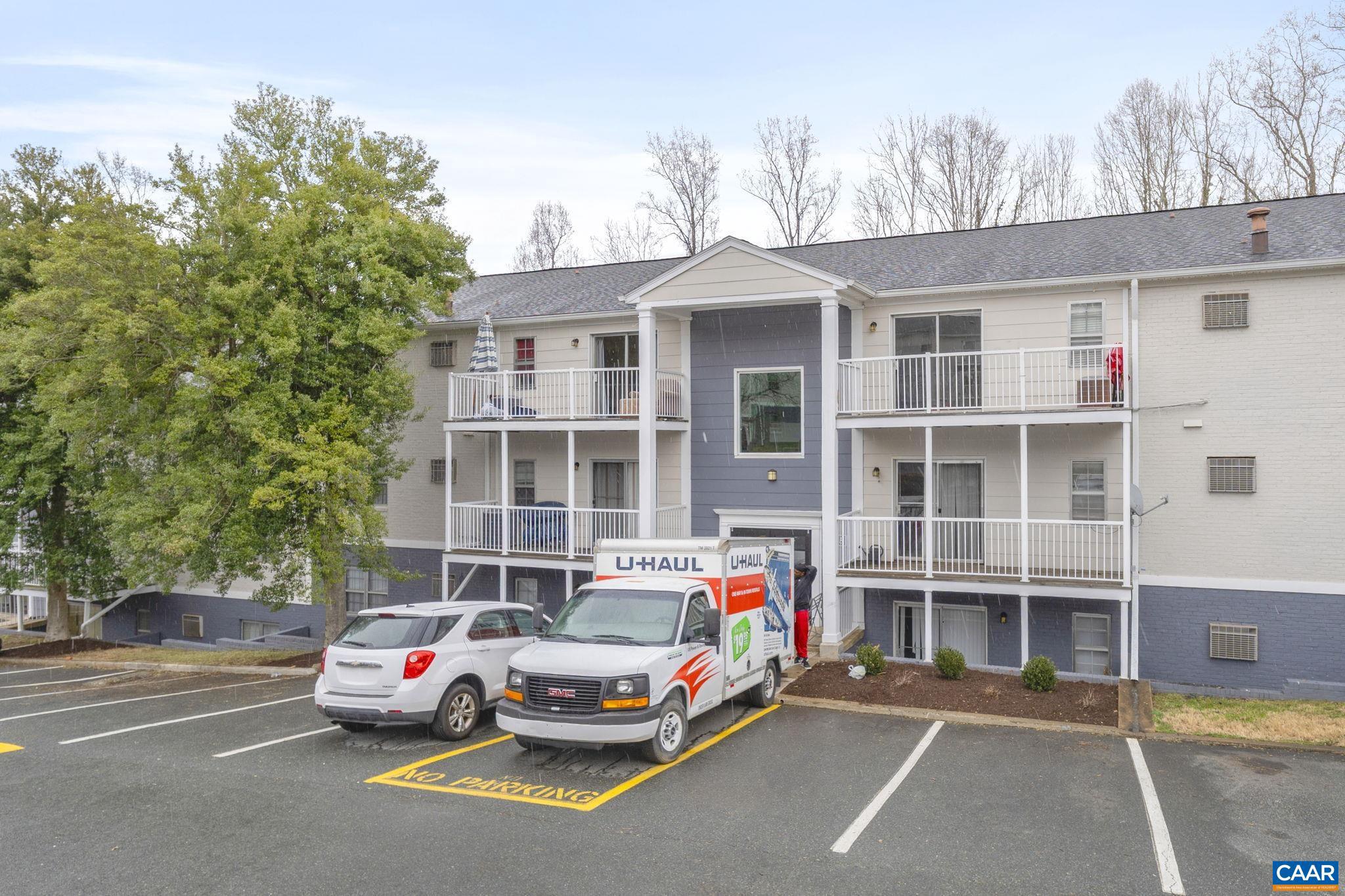 Investor alert: One-bedroom, one bathroom unit in Barracks West Condominiums. Unit has its own laundry.  Condo fees include: pool, trash, gas, water/sewer.  There is also a play ground, & fitness center.  The community is updating its fitness center and pool, and is working towards a new clubhouse.  A mile from the Barracks Road shopping center, and 2 miles to the JPJ arena.  Property sold AS-IS.  More pics to come.,Formica Counter,Wood Cabinets