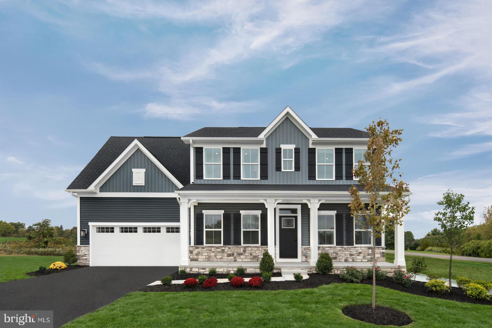The to-be-built Powell single-family home, at Heritage Overlook, sets the stage for great living. Enter through a charming front porch or a 2-car garage. Inside, an open floor plan is designed for how today's families live. Prep dinner at the gourmet kitchen island, which overlooks the dining and family rooms. Versatile flex space can be used however you like, including a home office. Upstairs, 4 bedrooms and 2 full bathrooms offers total comfort. Your luxurious owner’s suite includes two massive walk-in closets and a double vanity spa-like bath w/ water closet.  Homesites for optional basements are available, as well.  The Powell is pure luxury.  Heritage Overlook is a unique community located in the highly sought after Greencastle-Antrim school district. Enjoy the tranquility of a well-established neighborhood, conveniently situated just minutes away from all your daily needs. Seamless access to Rt. 11, Rt. 16 and I-81 places you just minutes from charming downtown Greencastle, where you’ll find tons of locally owned shops, restaurants and cafes.  Hagerstown and Chambersburg are a mere 15-min. drive away offering a variety of additional shopping and dining options.  Discover the upscale living you’ve been dreaming of with ample space for entertaining family and friends.  Spacious ¼ acre, and larger, homesites. Come home to Heritage Overlook!  Notes: Homesite premiums may apply, photos are representative only. Model/Sales Center: 1576 Shannon Drive South, Greencastle, PA  17225