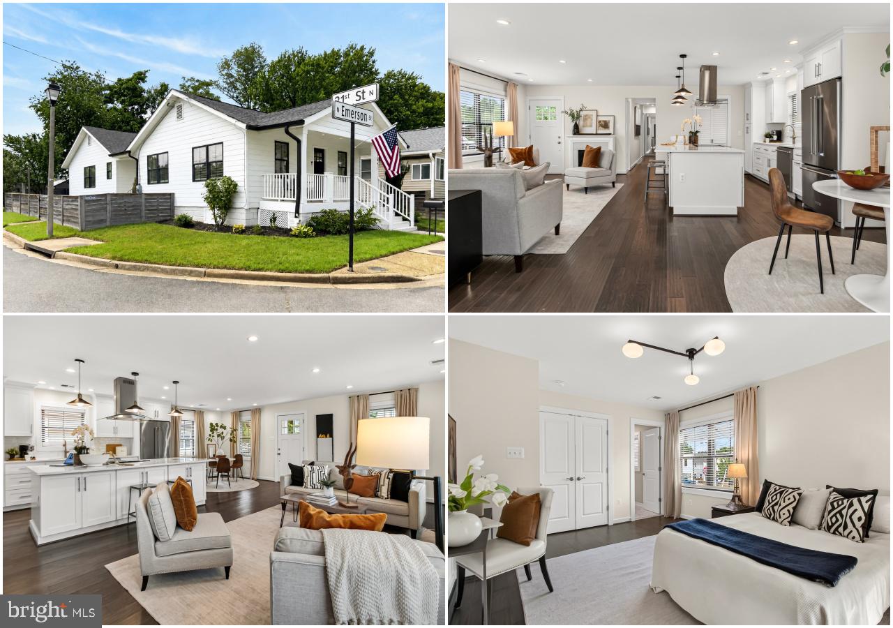 Sun-filled and full of charm, this beautifully renovated bungalow ideally situated on a corner lot offers both comfort and convenience. Completely gutted and thoughtfully rebuilt in 2018, the home provides easy one-level living with modern finishes and an inviting floor plan. The welcoming front porch is spacious enough for a porch swing or cozy seating area. Inside, freshly painted interiors and hardwood floors flow throughout. The open-concept living spaces create an airy, connected feel, while the private bedroom wing provides a peaceful retreat. The heart of the home is the stunning kitchen, featuring a huge center island with breakfast bar seating, Silestone countertops, stainless steel appliances, and abundant storage with 42-inch cabinetry. Spacious bedrooms offer plenty of room to relax, including a serene primary suite with its own ensuite bath.

Outside enjoy the expansive, fully fenced backyard—perfect for entertaining, gardening, pets, and play. A covered patio with awning provides a wonderful space for outdoor dining and relaxation, while the large shed offers ample storage for bikes, lawn equipment, and recreational gear. Fruit lovers will appreciate the mature trees on the property, including a prolific fig tree, two apple trees, and two apricot trees.

A private driveway adds convenience, and the location is hard to beat. Just a short stroll to everything Langston Boulevard has to offer, including Heidelberg Bakery, Harris Teeter, the Langston-Brown Community Center, the post office, hospital, and High View Park with its playground, basketball courts, and diamond field. With easy access to public transportation, Washington, D.C., Route 66, and the GW Parkway, this exceptional home offers the best of both neighborhood charm and urban accessibility.