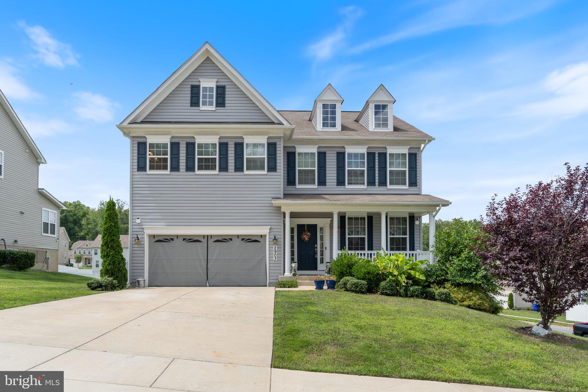 CLOSING COST ASSISTANCE AVAILABLE!!!! Welcome to 2903 Galahad Ct in sought after Bryans Road, MD. This home is a beautifully designed, modern single family home offering over 4,500 square feet of refined living space,  on a premium corner lot. This home features an open concept layout ideal for both everyday living and entertaining, seamlessly connecting the main living areas with natural flow and light. At the heart of the home is a large, chef inspired kitchen complete with granite countertops, oversized center island, stainless steel appliances, ample cabinetry, and generous prep and gathering space, perfect for hosting and family meals alike. The open design allows the kitchen to overlook the living and dining areas, creating a welcoming, functional centerpiece. The Sunroom ,off the kitchen, has room for table space & fills the kitchen with light as well as an exit for your wrap around deck to be built. The expansive primary suite is a true retreat, offering a private sitting area and a spa like luxury bathroom designed for relaxation. Enjoy an oversized layout, elegant finishes, and a serene atmosphere that feels like your own personal getaway. Additional highlights include multiple bathrooms, a finished basement providing flexible living or recreational space, an attached garage, and modern energy efficient systems. The Basement is huge & has a finished area, leading to walk out level backyard which is very large. The basement is appointed with its own private bedroom and bathroom, perfect for an in-law suite or for a private rental! A 2 car garage & driveway provides ample parking. Don’t miss your chance to own this gem in Bryans Road!