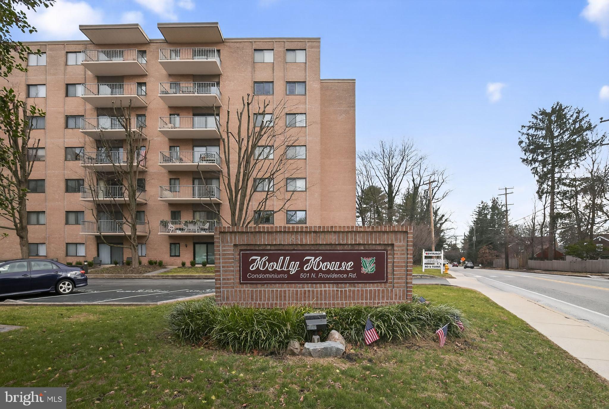 Welcome home to Holly House, one of the most sought-after condominiums in Media Borough! An easy walk from your designated parking spot, this unit boasts an updated kitchen with maple cabinets, easy-to-maintain Corian countertops, and beautiful flooring.  The spacious living room and dining area are bright and sunny with natural light coming from a large dining window and sliding doors leading to your personal deck overlooking landscaped grounds. The master bedroom has large, wall-to-wall closets and a large window for great light. The bathroom has a tiled shower, mirrored vanity and over-the-toilet cabinetry. This unit has plenty of storage available including two hallway closets and a private storage unit onsite. Other updates include a water heater in 2021 and new heat and AC in 2019! This unit is quietly located at the end of the hall but an easy walk to the laundry room and the elevator that leads to the main lobby and the unit’s mailbox. Enjoy the community amenities including a beautifully maintained pool in the summer, and a community room used for organized games and events! You will love the security and convenience of this building. The association fee covers essential services including water, trash and snow removal, allowing you to focus on enjoying your new home. Enjoy all of the exciting things offered in downtown Media, all within walking distance, including dining, shopping, banking, gyms, and more. Best known for downtown State Street with special dining under the stars events, the Media Theater, Trader Joe's, quaint cafés, Italian, Mexican and Asian Restaurants, and the charm of its old buildings and cobblestone walks. Holly House is also within walking distance to Media Shopping center with a supermarket and more. Easy access to major routes. It's just 19 minutes to the airport, 10 minutes to the Media Train station, and 5 minutes to Route 476, or take the iconic trolley that runs right through town! Come take a look today!!