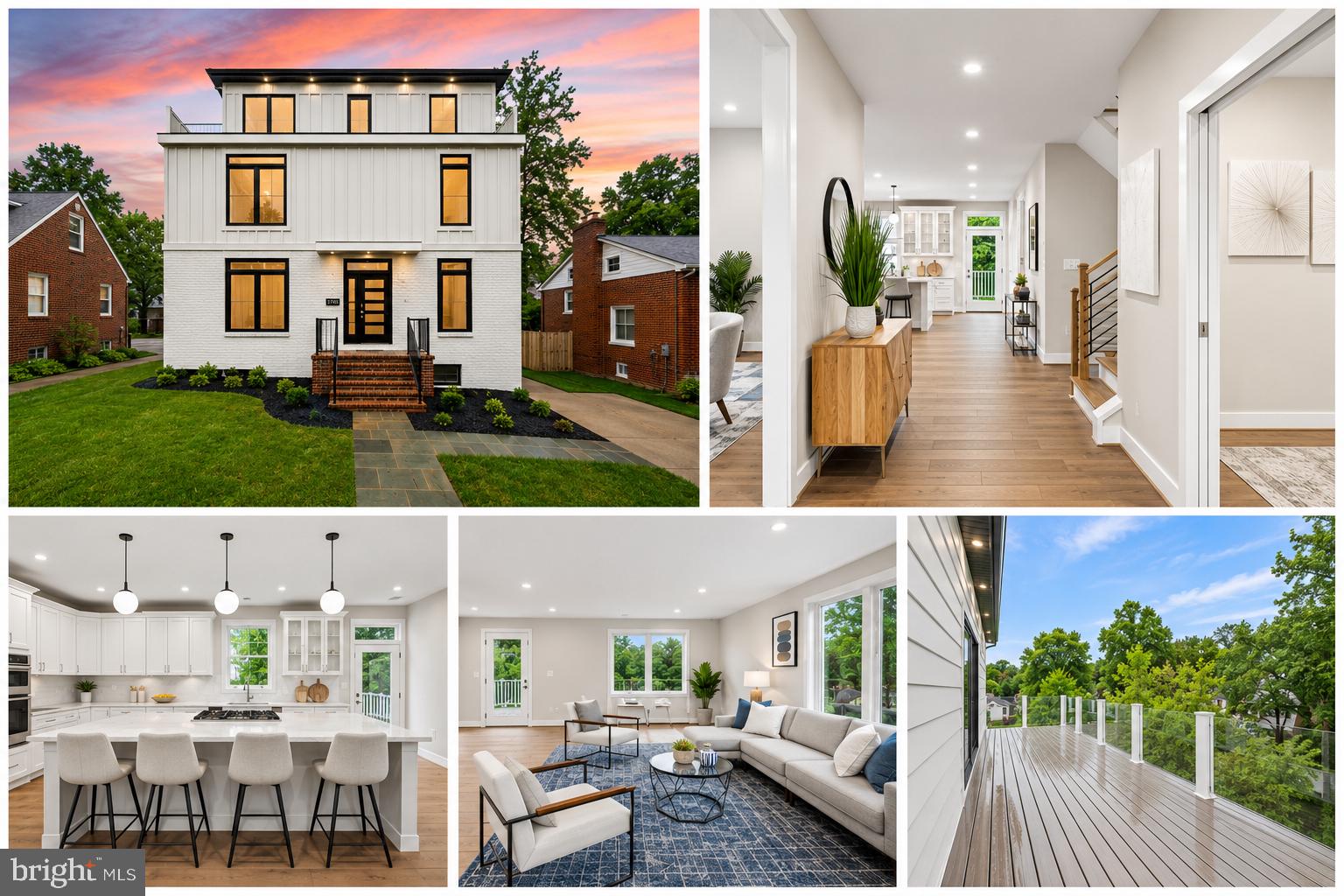 Welcome to 5709 5th St S, where timeless design, exceptional craftsmanship, and modern luxury come together in one of Arlington's most desirable neighborhoods. Extensively rebuilt from the ground up, this stunning residence offers the feel and quality of new construction while delivering over 4,128 finished square feet of thoughtfully designed living space with 6 bedrooms, 6 full bathrooms, and a main-level powder room.From the moment you arrive, the home's striking curb appeal makes a lasting impression. Clean architectural lines, modern vertical siding, oversized black-framed windows, professional landscaping, and an inviting front entry create a sophisticated exterior that perfectly complements the beautifully finished interior.Inside, natural light fills every room, highlighting wide-plank engineered hardwood floors, recessed lighting, custom millwork, designer tile selections, and a striking modern staircase that anchors the home's open concept design. Every finish has been carefully selected to create a space that feels elegant, warm, and effortlessly livable.At the center of the home is a spectacular chef's kitchen designed for both everyday living and entertaining. A dramatic waterfall island provides generous seating and workspace, complemented by premium cabinetry, stainless steel appliances, double wall ovens, a downdraft cooktop, and abundant storage. A separate butler's pantry adds additional prep space and organization, making hosting family gatherings or dinner parties seamless.The kitchen flows naturally into the spacious dining and living areas before opening onto the rear deck, creating an effortless indoor-outdoor lifestyle. Whether enjoying morning coffee, summer grilling, or relaxing with friends, the outdoor spaces offer the perfect extension of the home. Situated on a manageable 0.14-acre lot, the property also features a wraparound deck and storage shed, providing both functionality and easy maintenance.Designed with flexibility in mind, the home offers six generously sized bedrooms and six full bathrooms, creating endless possibilities for growing families, guests, home offices, fitness rooms, or private retreats. The upper level features four spacious bedroom suites, including a luxurious primary retreat complete with a large walk-in closet and a spa-inspired bathroom featuring designer finishes, a frameless glass shower, and refined details throughout. Two laundry rooms conveniently located within the home make daily living even more effortless. One of the home's most impressive features is the fourth-level retreat. Whether used as an additional bedroom suite, media room, recreation space, executive office, or private lounge, this remarkable level is designed for versatility. Complete with a wet bar and expansive rooftop terraces at both the front and rear of the home, it offers an extraordinary setting for entertaining while enjoying elevated neighborhood views.
The finished lower level provides even more living space with an additional bedroom, full bathroom, and expansive recreation area that can easily adapt to your changing lifestyle.
Because the home has been completely reimagined, buyers will appreciate the confidence that comes with modern systems and finishes throughout. Updated mechanicals, two-zone heating and cooling, a tankless water heater, premium flooring, designer lighting, beautifully appointed bathrooms, and a thoughtfully redesigned floor plan combine to deliver the comfort, efficiency, and peace of mind typically associated with new construction.
Located in Arlington's sought after Glencarlyn neighborhood, you'll enjoy exceptional convenience with easy access to Columbia Pike, Pentagon City, Reagan National Airport, Washington, D.C., parks, trails, shopping, dining, and major commuter routes5709 5th St S offers the rare opportunity to own a truly turnkey luxury home that blends luxury design, exceptional craftsmanship, great living spaces, and an unbeatable Arlington location