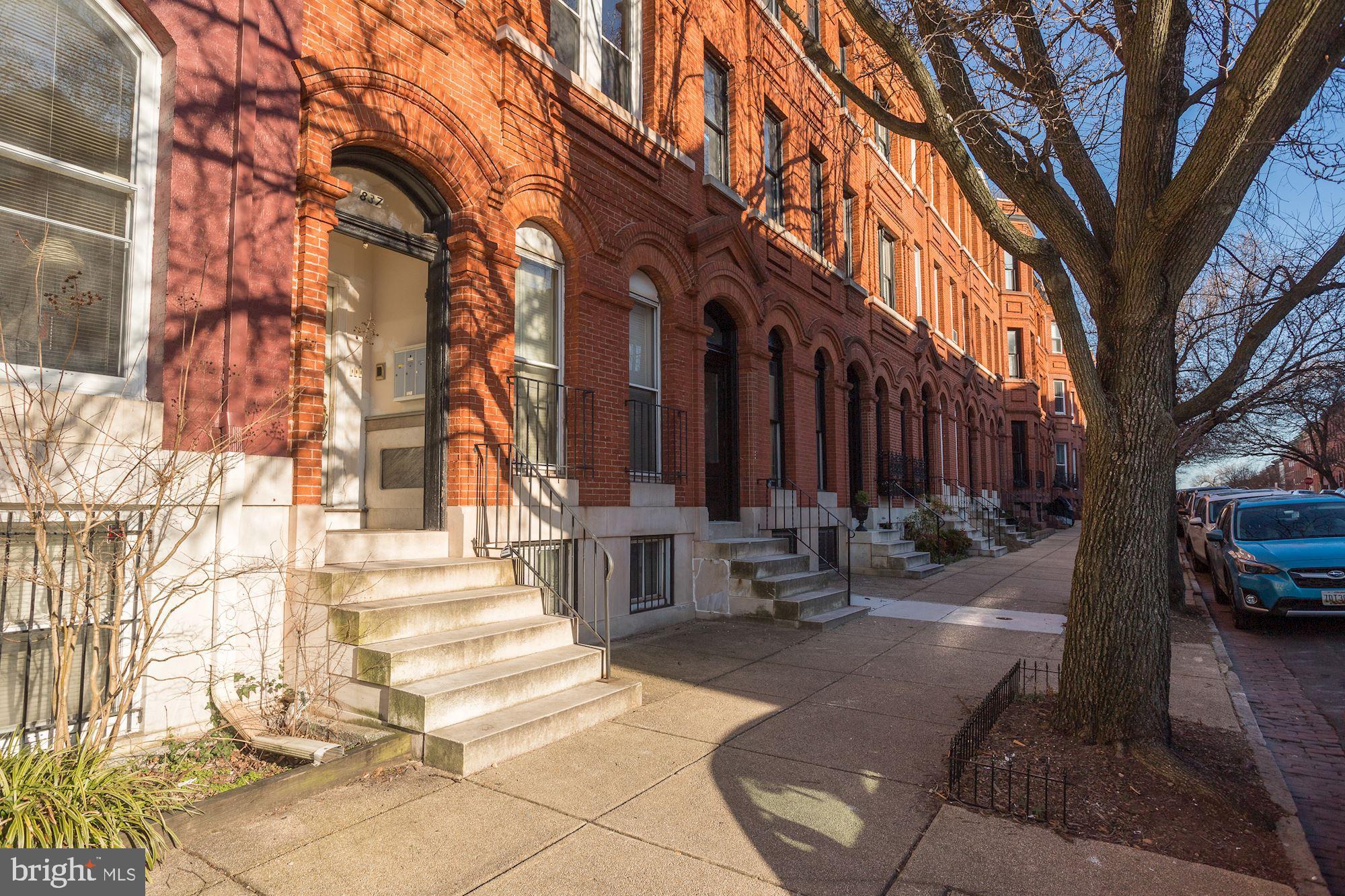 OPEN SATURDAY, 04/05, 12:00pm - 1:00pm | Sun-drenched unit with exposed brick in beautiful Bolton Hill location on tree-lined street. This charming one bedroom, one bath unit features high ceilings, exposed brick, wood floors, large living/dining area, spacious kitchen with stainless steel appliances, bath, and oversized windows with stunning exposures. Highly convenient Bolton Hill location is just seconds to major commuter routes, universities, MICA, shopping, Station North Arts, restaurants, Penn station and chic nightlife in downtown Baltimore. Vouchers accepted. Minimum 600 credit score required.  OPEN SATURDAY, 04/05, 12:00pm - 1:00pm