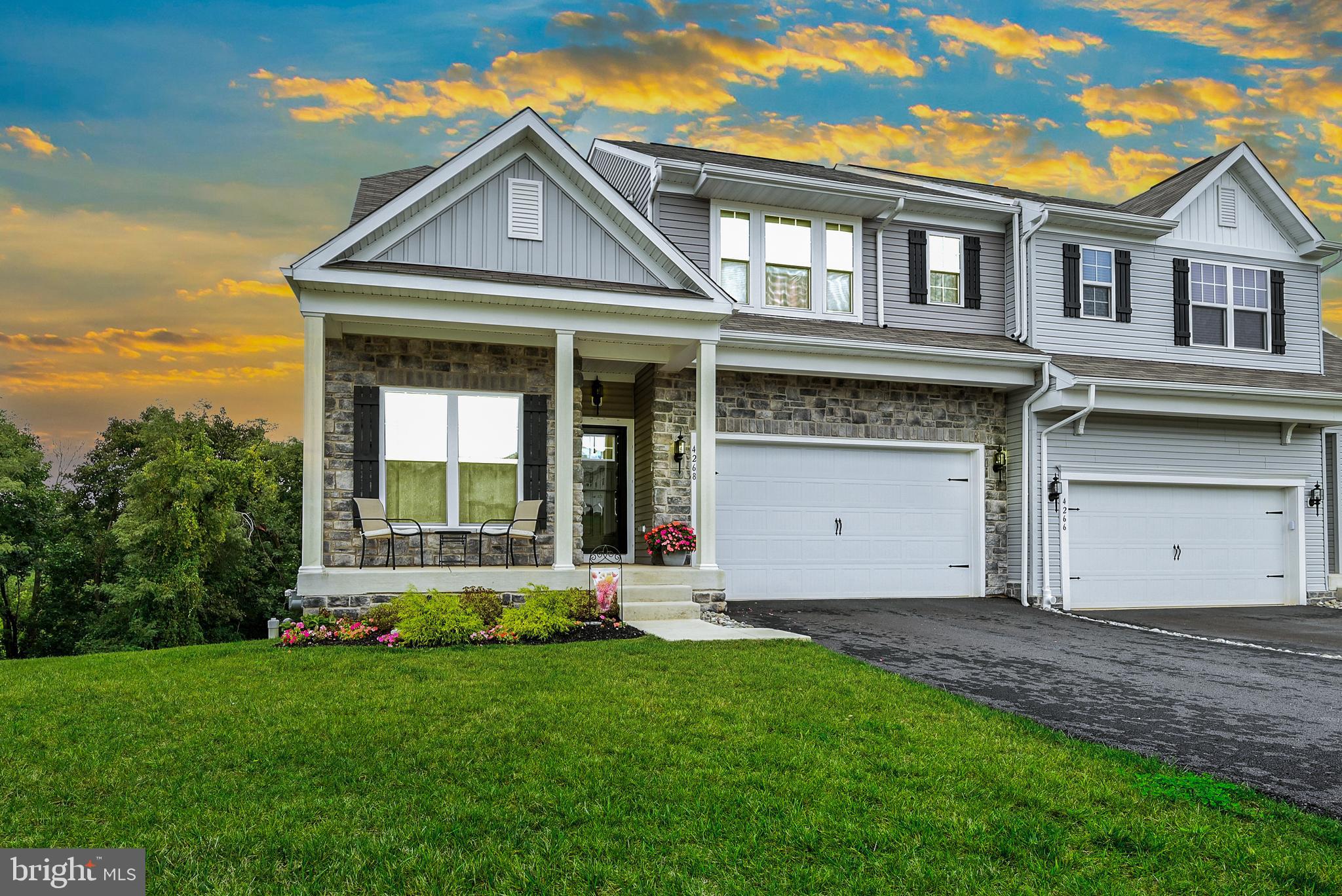 Beautiful new build home with great upgrades and features! Granite countertops, waterproof vinyl flooring, Trex deck, cement patio pad are all desirable amenities that can enhance both the aesthetics and functionality of this home. The 4 bedrooms and 3 and-a-half bath layout with a fully finished basement provides ample space for a family or guests. The additional office and walk-out access in the basement can be valuable for various uses, such as a den, recreation room, or guest suite. This home provides ample space of 2,670 square feet of living space. This home offers a fantastic open concept design with an abundance of natural light, making it ideal for hosting and entertaining events. Imagine sitting on your private deck where you can enjoy your morning coffee while listening to the birds can be a tranquil and enjoyable way to start your day. Such a serene environment can provide a sense of relaxation. (HOA) takes care of all grass cutting,  It can relieve you of the responsibility of maintaining the lawn and making your life easier and potentially saving you time and effort... Additionally, the location near the Maryland state line can be a significant advantage, especially for commuters who need to travel across state lines for work or other activities, especially if there are major transportation routes nearby, as it can make daily travel more convenient.  Schedule your showing today!
